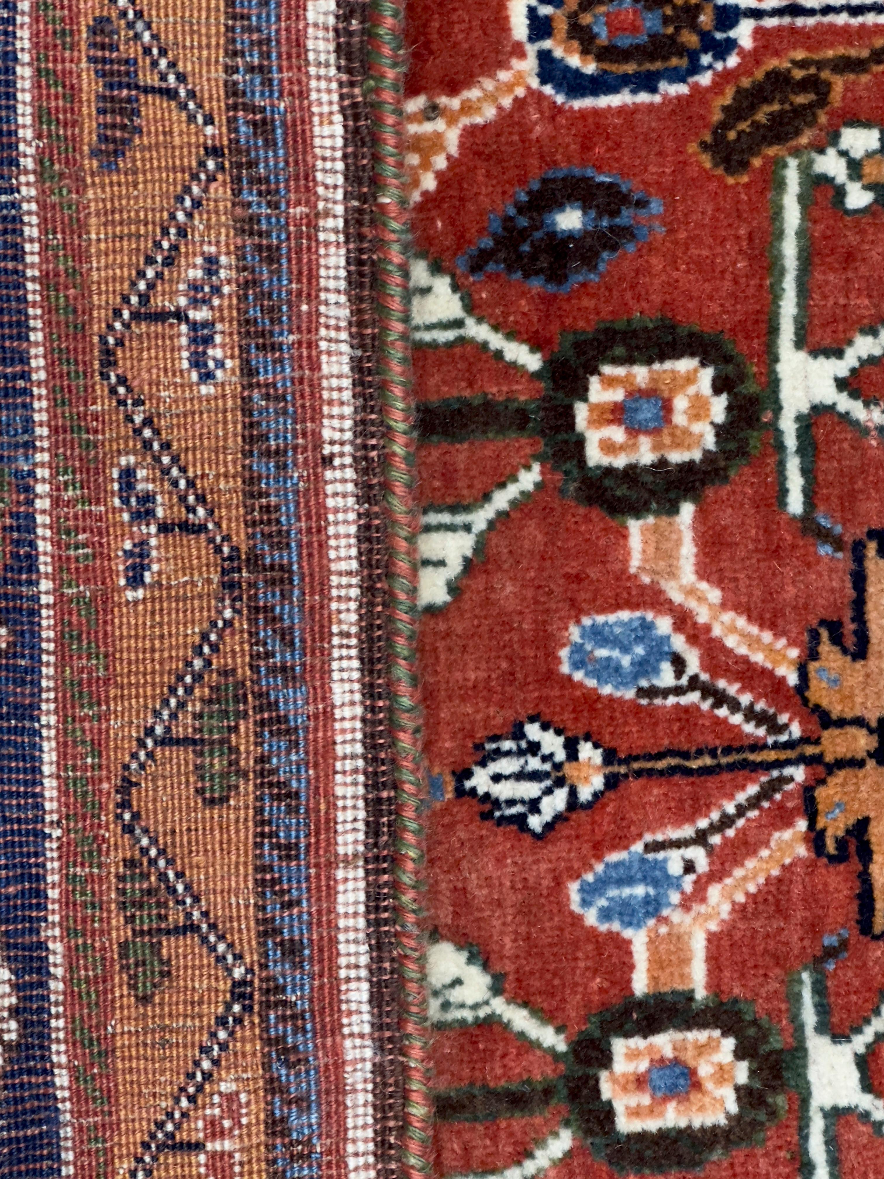 XIXe siècle Antique Tapis persan tribal Khamseh 5'2