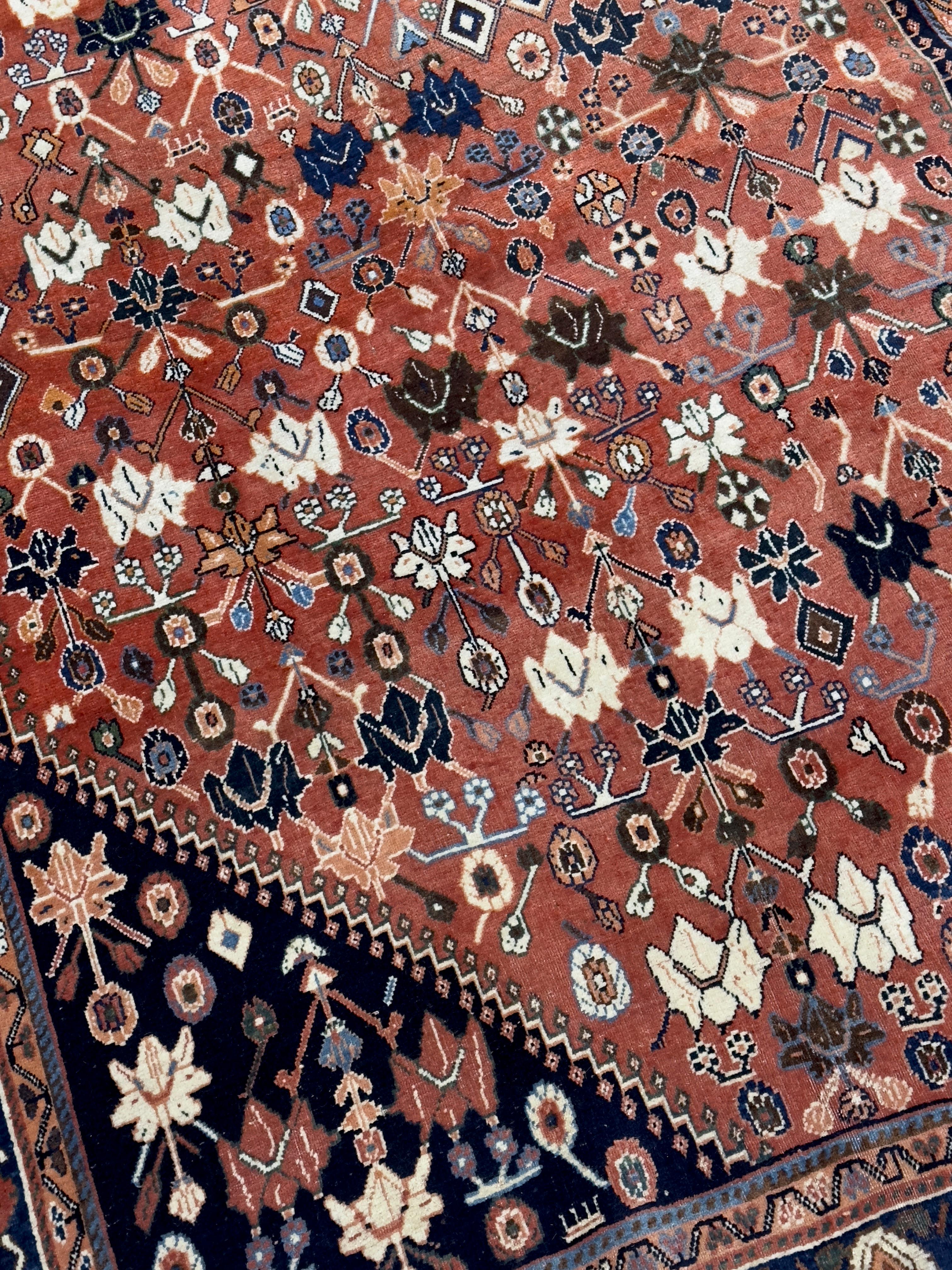 Laine Antique Tapis persan tribal Khamseh 5'2