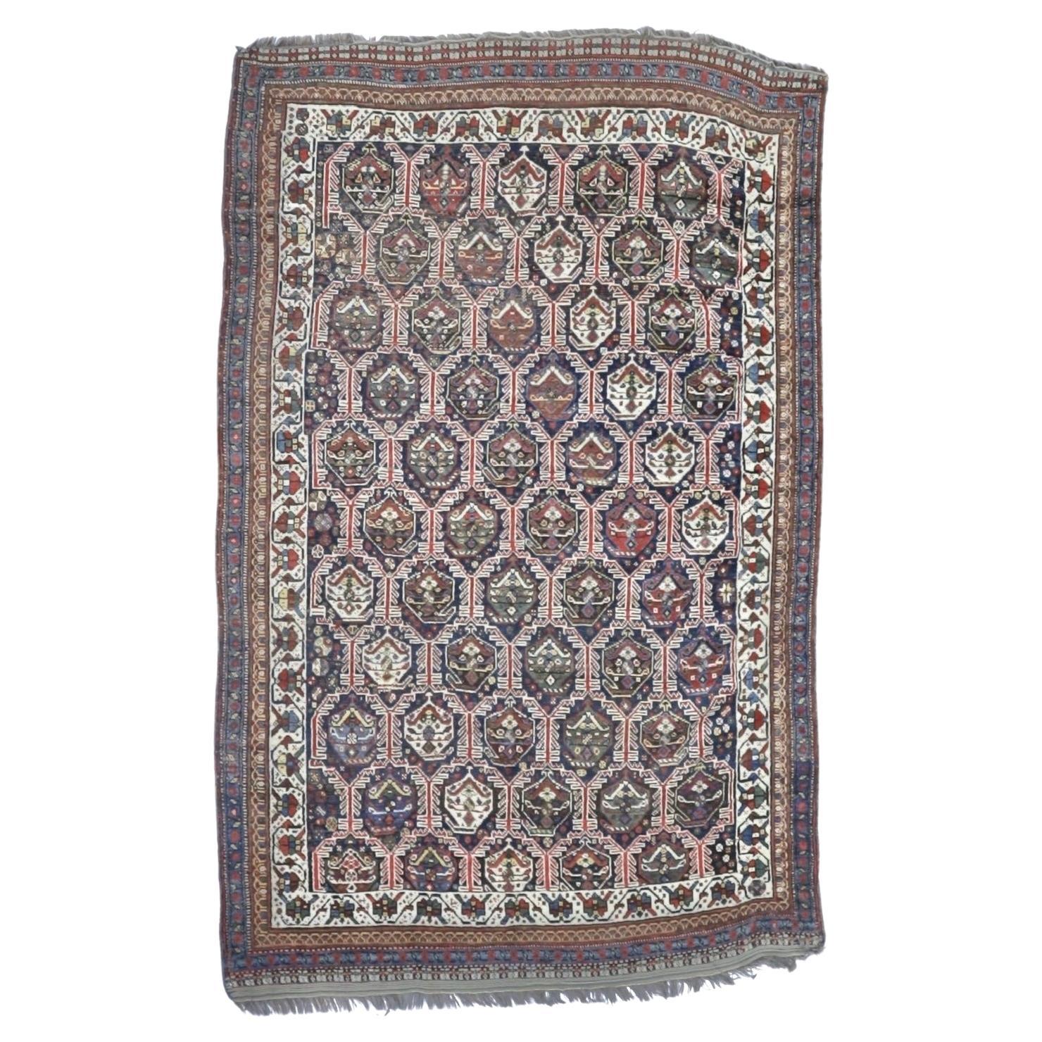 Alfombra Persa Tribal Khamseh Antigua 5'2" x 8'2