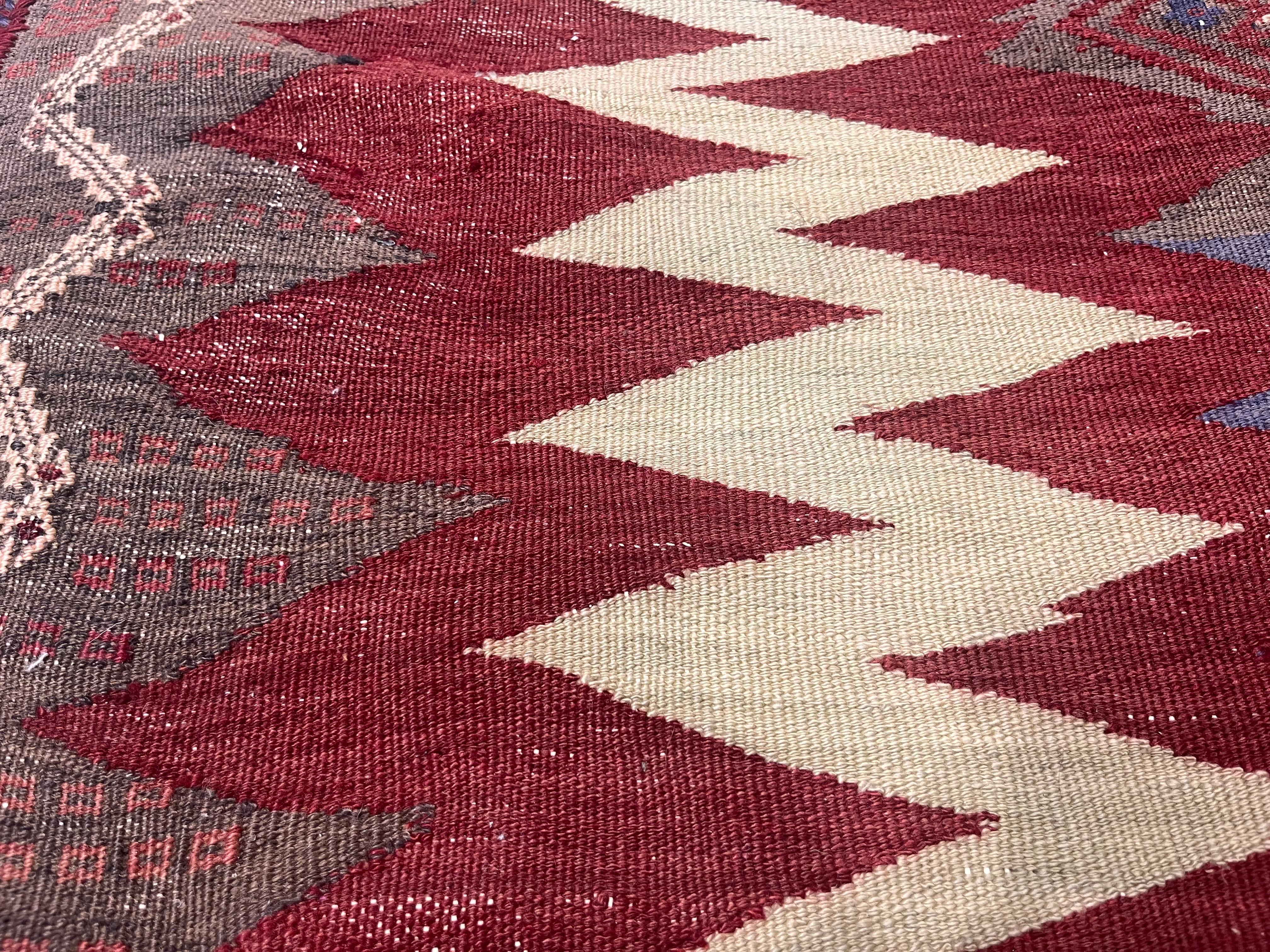 Antigua Alfombra Persa Tribal Kilim 3'9