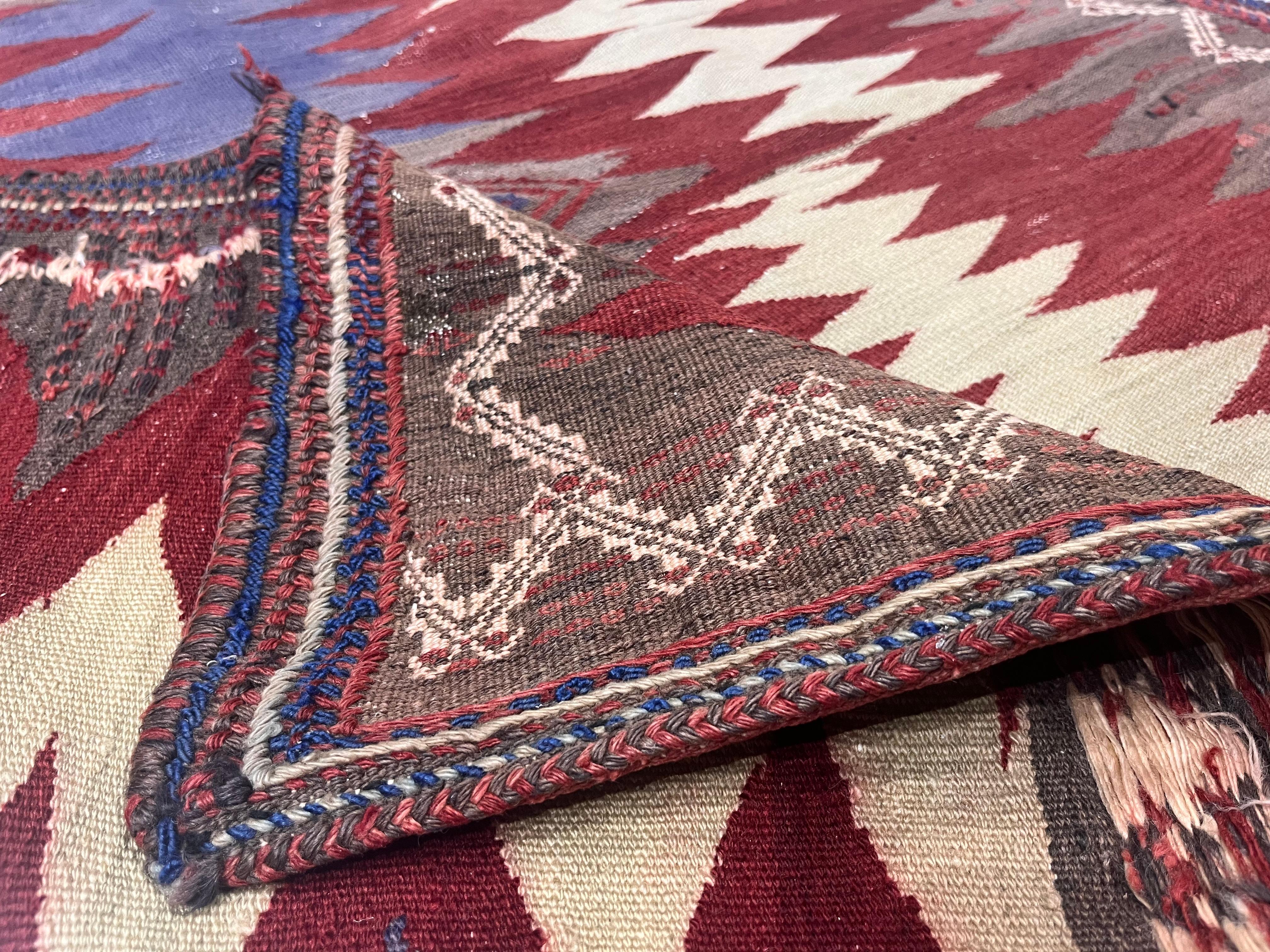 Antigua Alfombra Persa Tribal Kilim 3'9