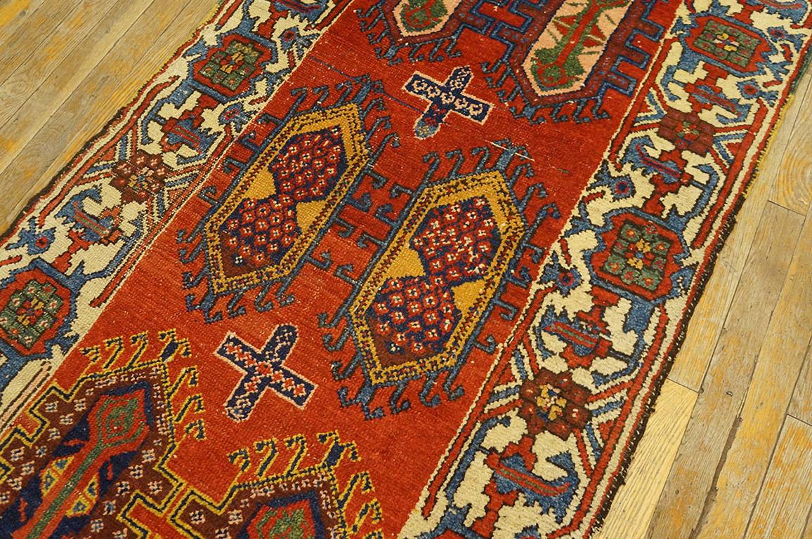 Antique Persian Tribal Kurdish rug, size: 3'2