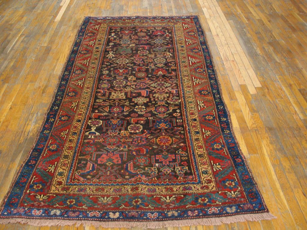 Antique Persian Tribal Kurdish rug, size: 4'6