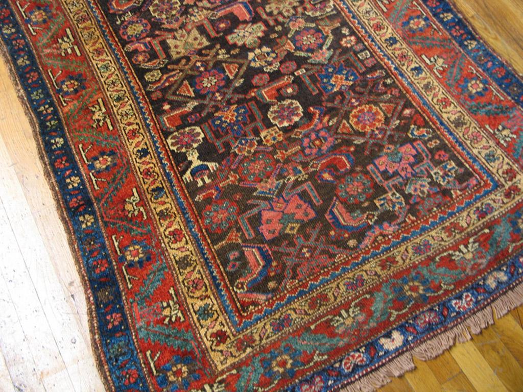 Hand-Knotted Antique Persian Tribal Kurdish Rug 4'. 6