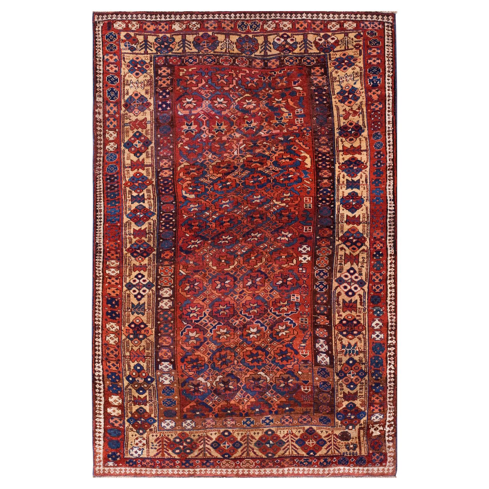 Tapis kurde persan du 19ème siècle ( 5'3" x 8' - 160 x 245 ) en vente