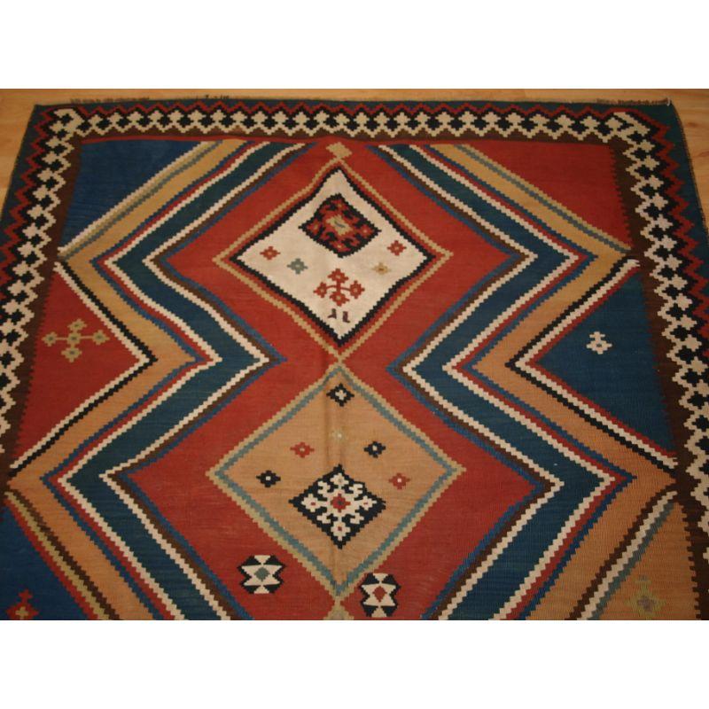 Antique Persian Tribal Qashqai Kilim, South West Persia In Good Condition For Sale In Moreton-In-Marsh, GB