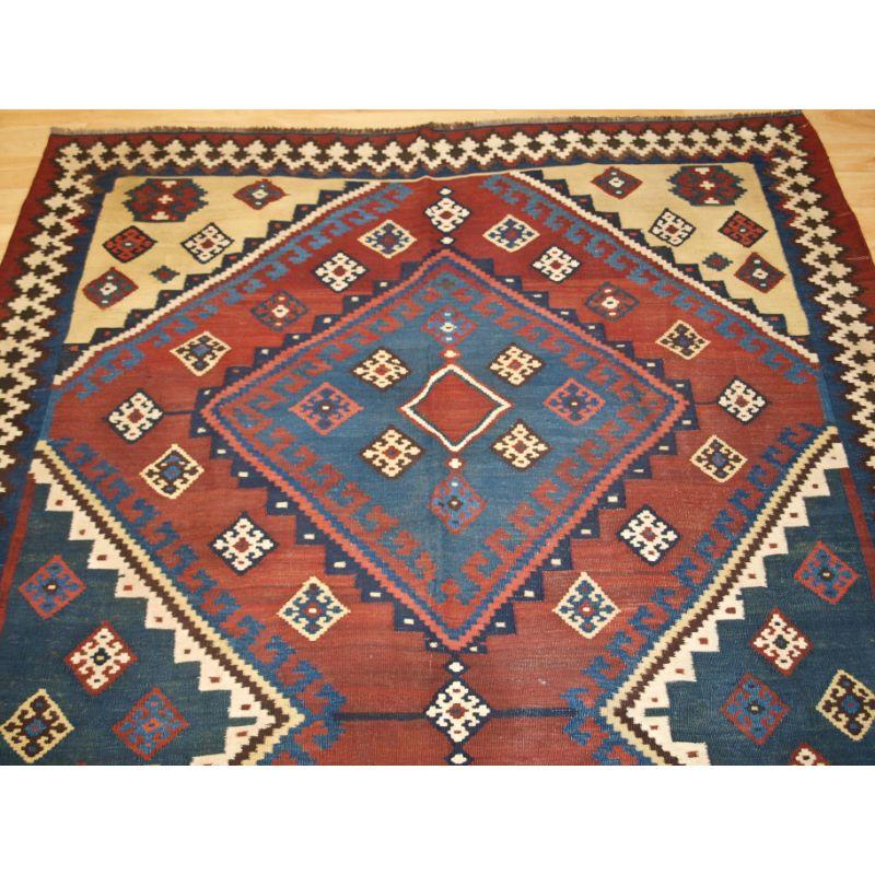 Antique Persian Tribal Qashqai Kilim, South West Persia In Good Condition For Sale In Moreton-In-Marsh, GB