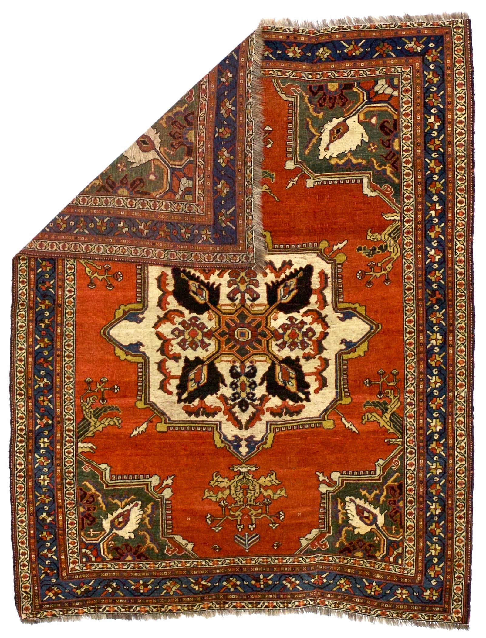 Antique Persian Tribal Qashqai Rug 4’7” x 5’9