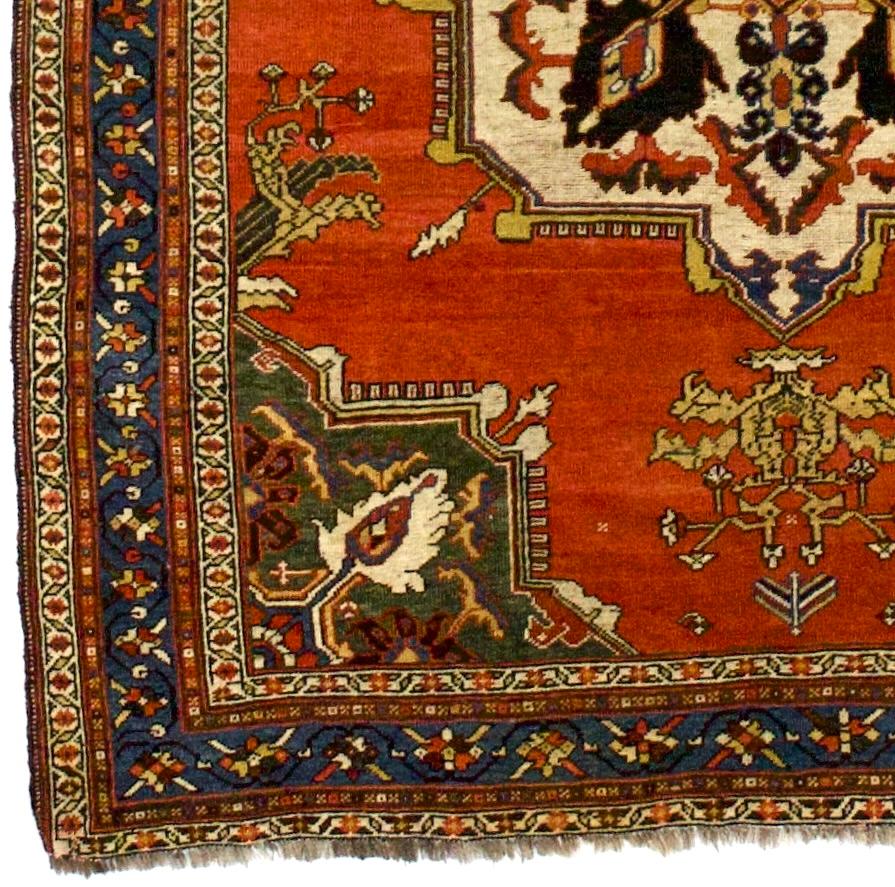 19th Century Antique Persian Tribal Qashqai Rug 4’7” x 5’9