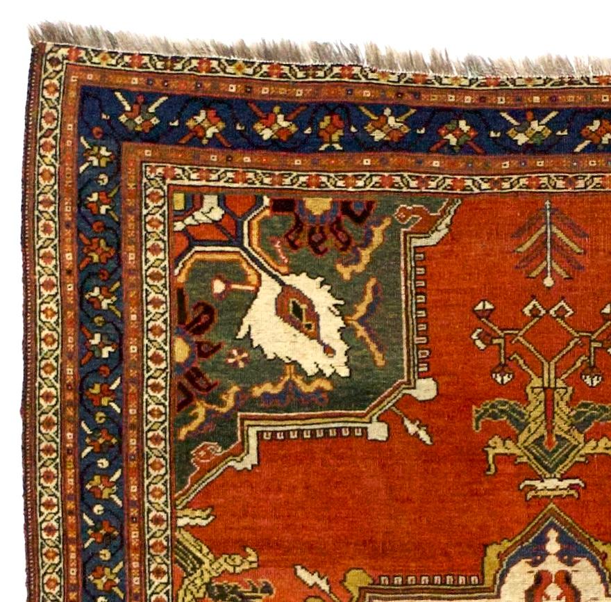 Wool Antique Persian Tribal Qashqai Rug 4’7” x 5’9