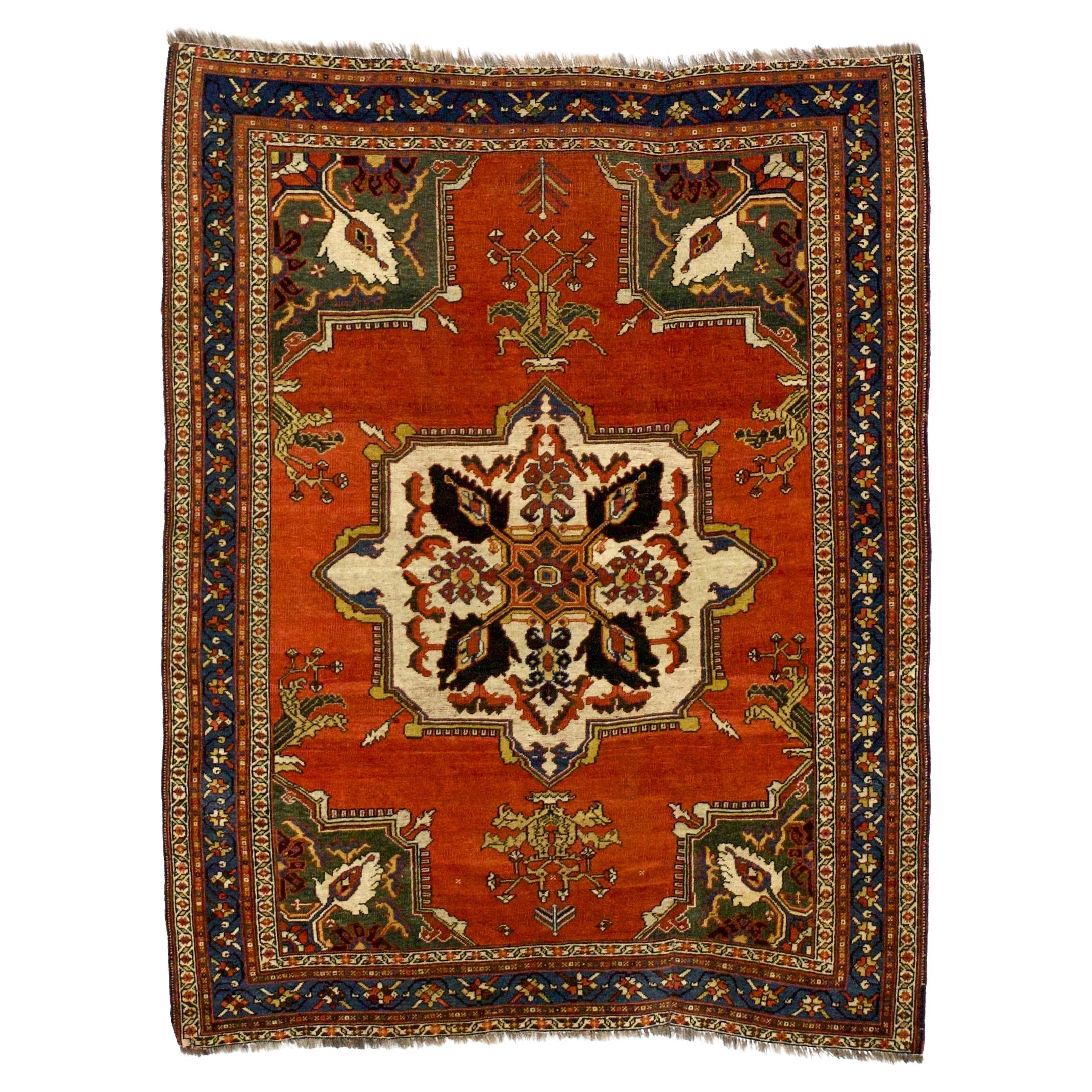 Antique Persian Tribal Qashqai Rug 4’7” x 5’9"