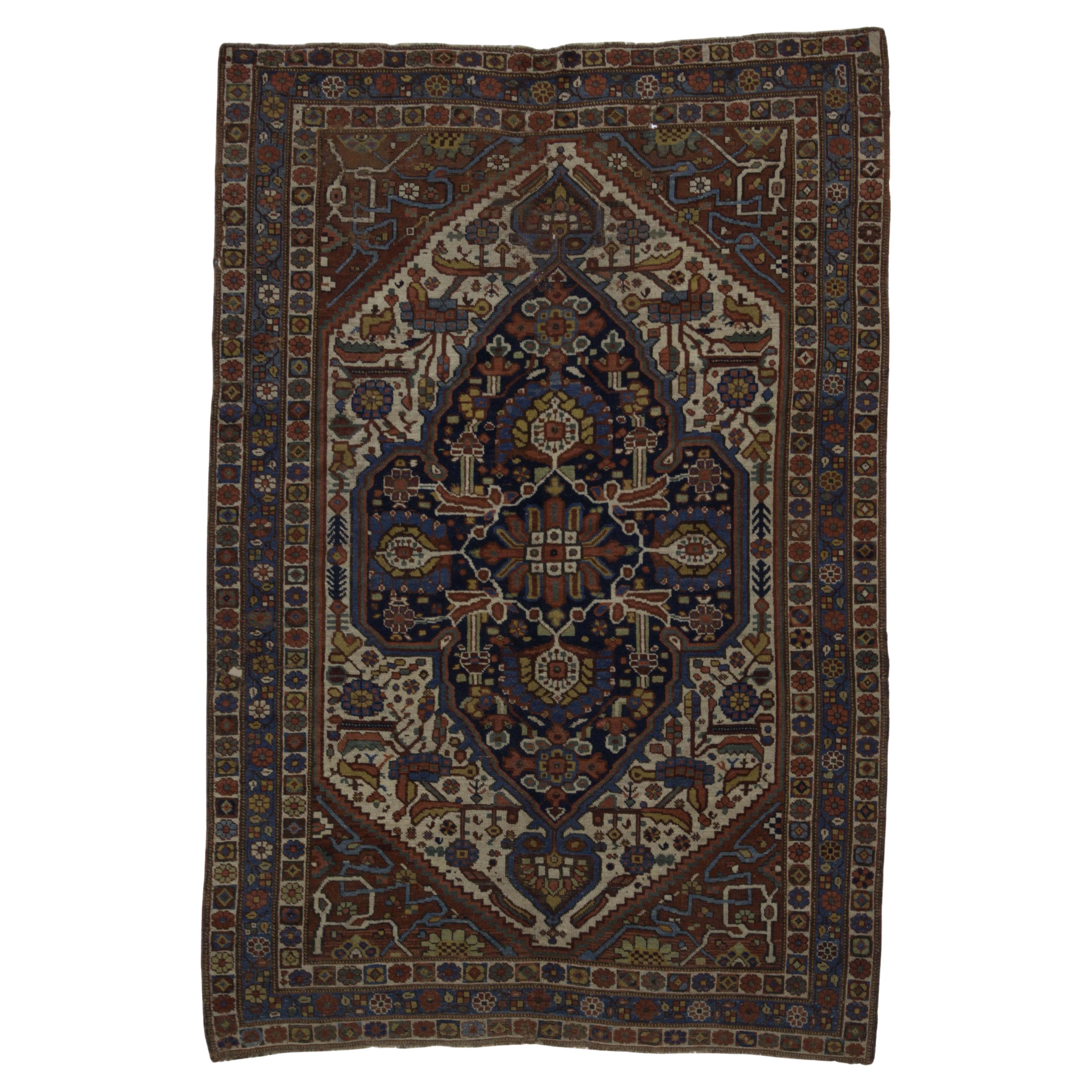 Antique Persian Tribal Qashqai Rug 5'1" x 7’6"