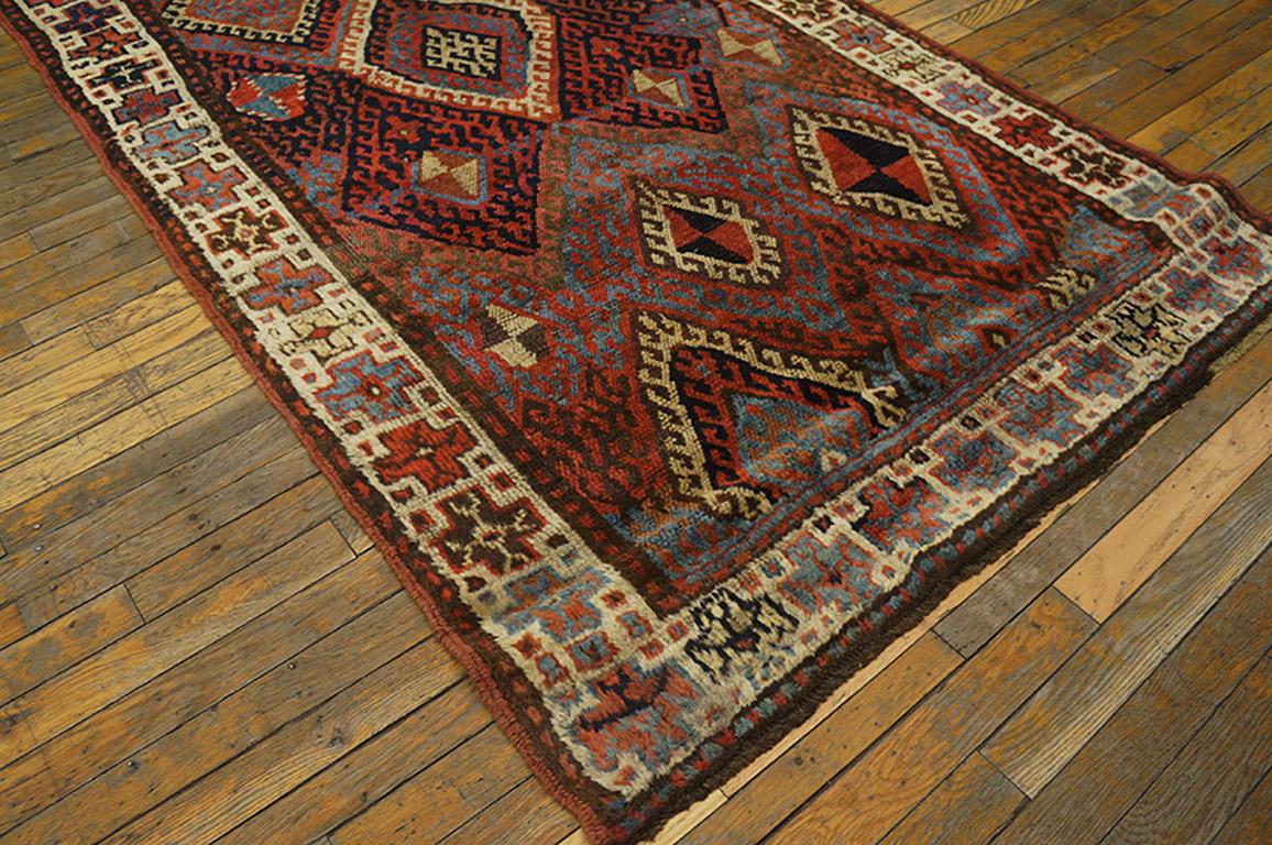 Hand-Knotted Antique Persian Tribal Rug 3' 10
