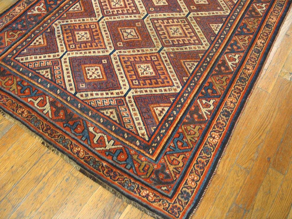 Persiano Fine del XIX secolo S.E. Tappeto persiano Afshar ( 4' x 12'2