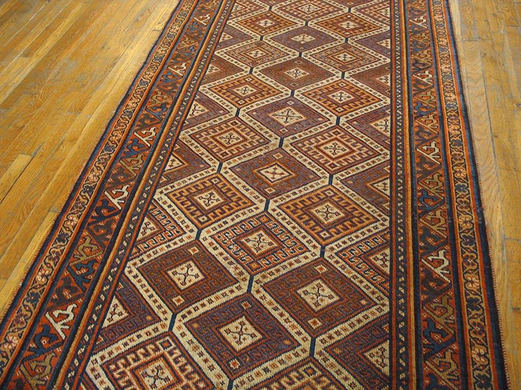 Annodato a mano Fine del XIX secolo S.E. Tappeto persiano Afshar ( 4' x 12'2