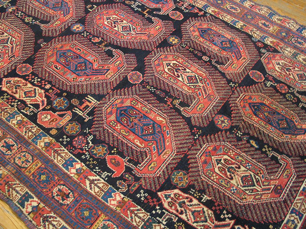 Siglo XIX S.E. Alfombra Persa Afshar Paisley ( 4'2