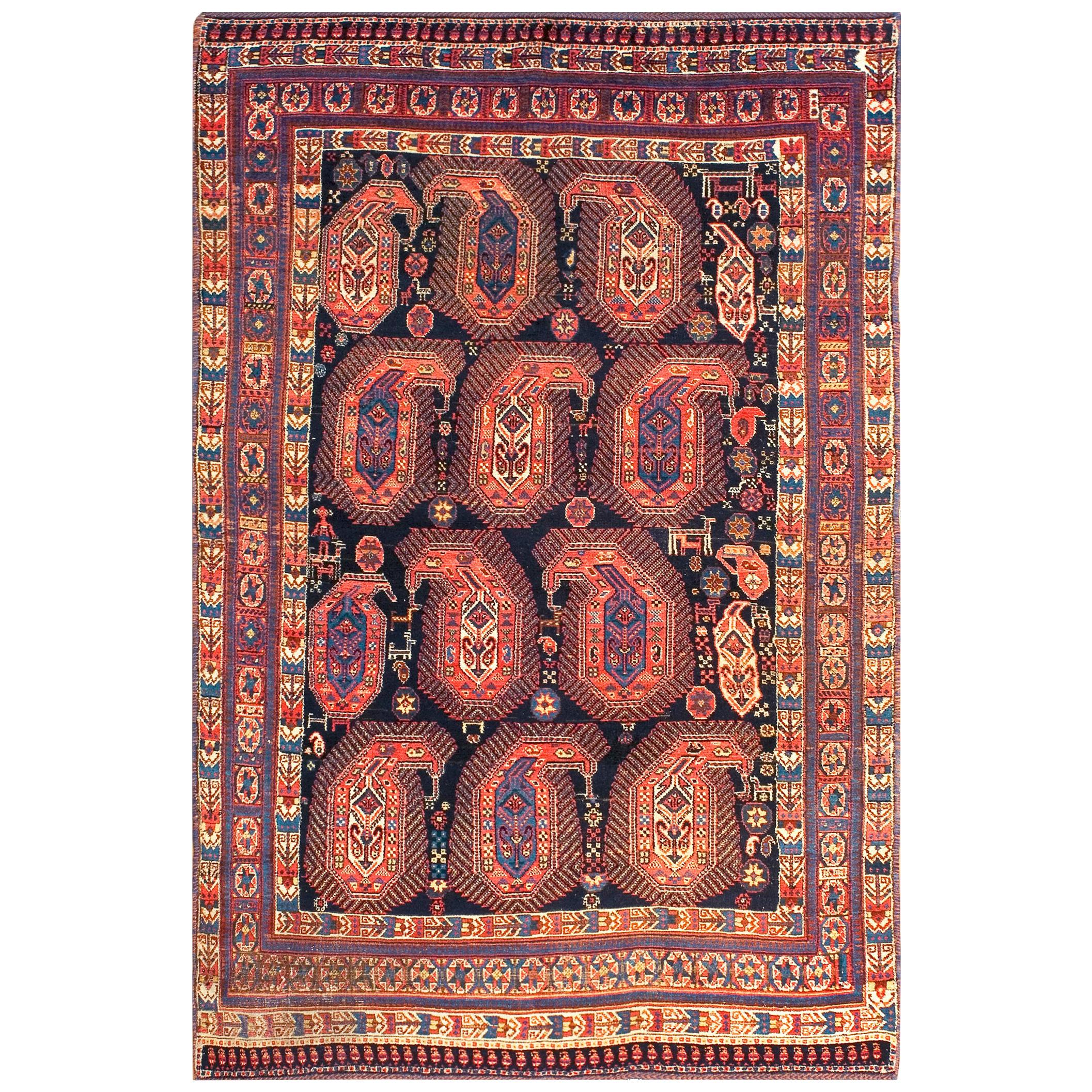 19th Century S.E. Persian Afshar Paisley Carpet ( 4'2" x 6'3" - 127 x 191 )