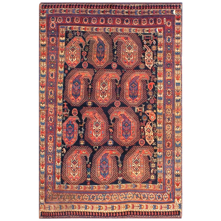 Antique Persian Tribal Rug 4' 2" x 6' 3" For Sale at 1stDibs
