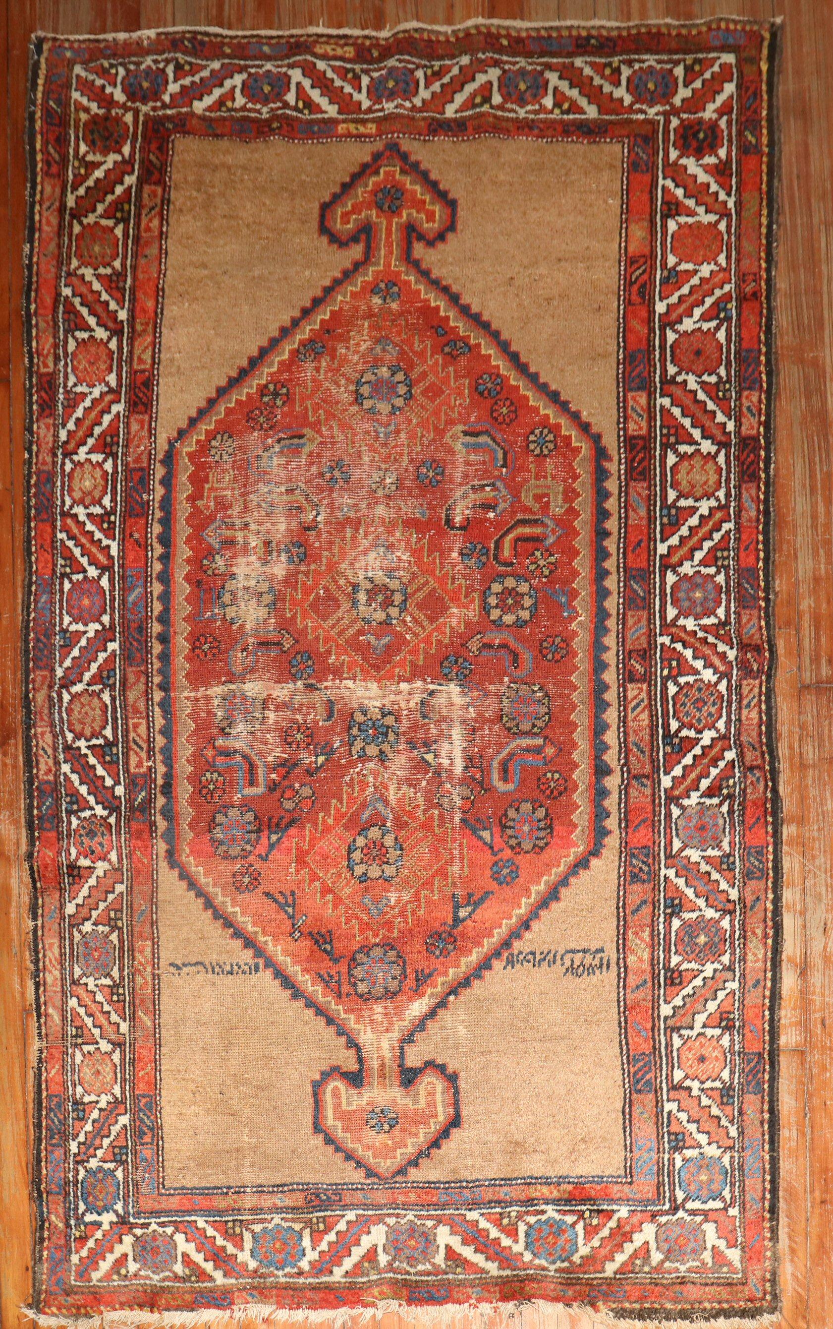 early 20th century persian tribal camel field worn rug

Measures: 4'1