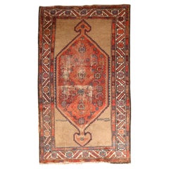 Zabihi Collection Worn Antique Persian Tribal Serab Rug