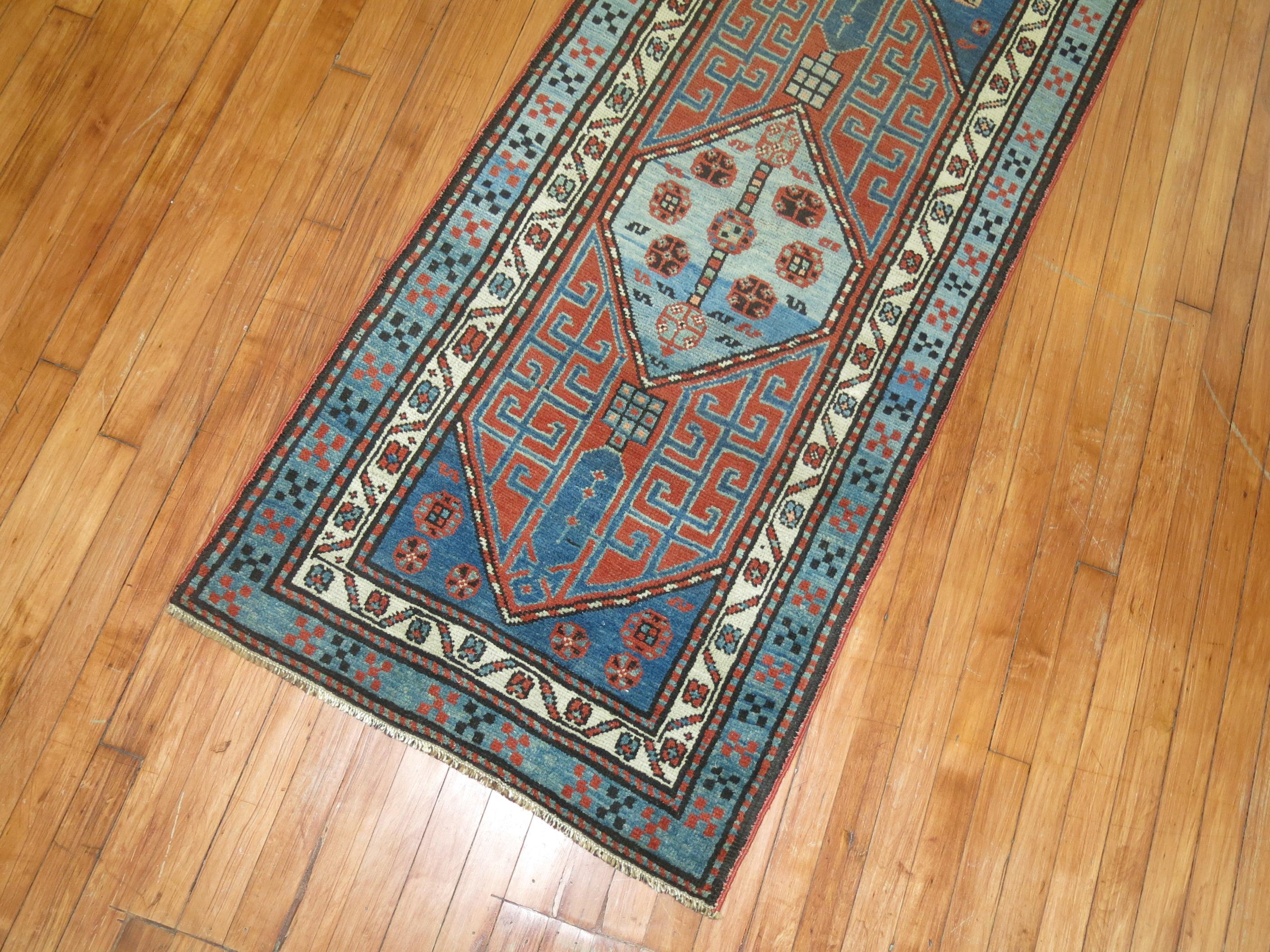 Hand-Woven Antique Persian Tribal Serab Runner