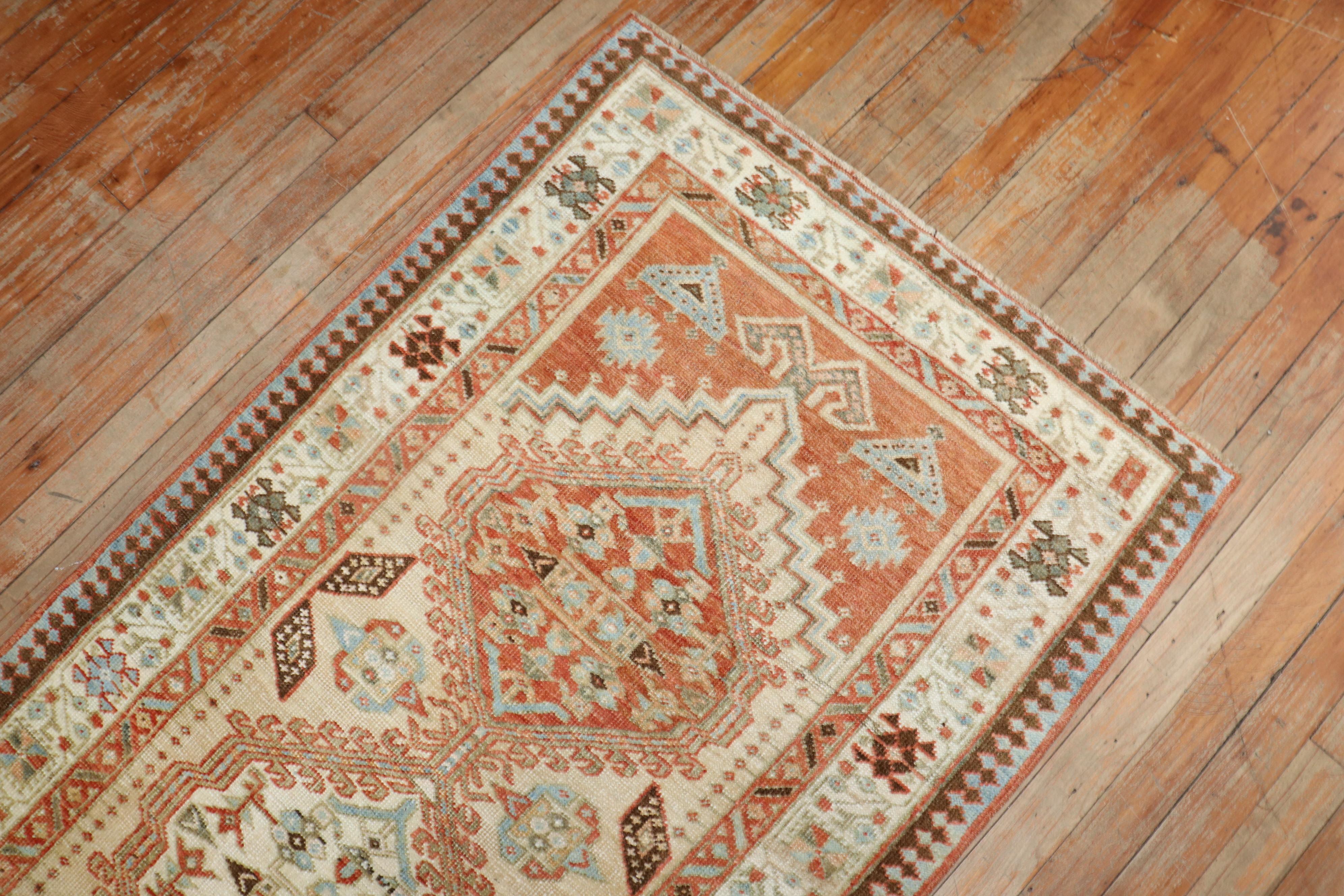 Hand-Woven Antique Persian Tribal Serab Runner For Sale
