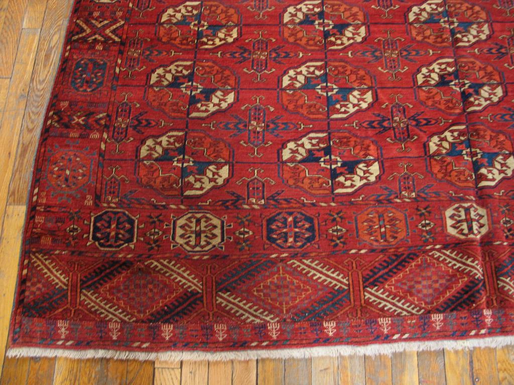 Hand-Knotted Antique Russian Turkmen - Tekke Carpet