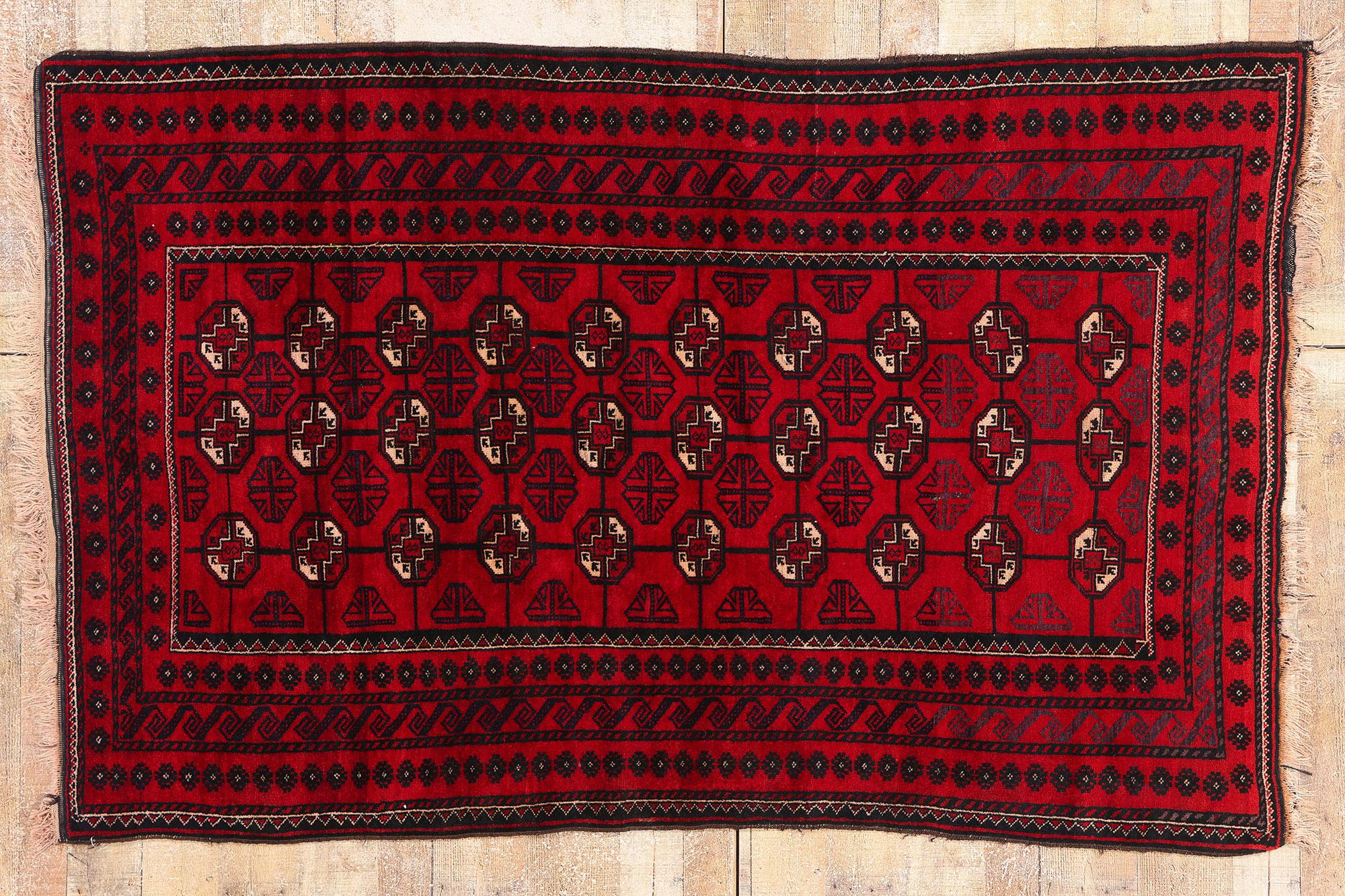 Antiker persischer Turkoman Tekke-Teppich im Stammesstil mit Stammesstil im Angebot 2