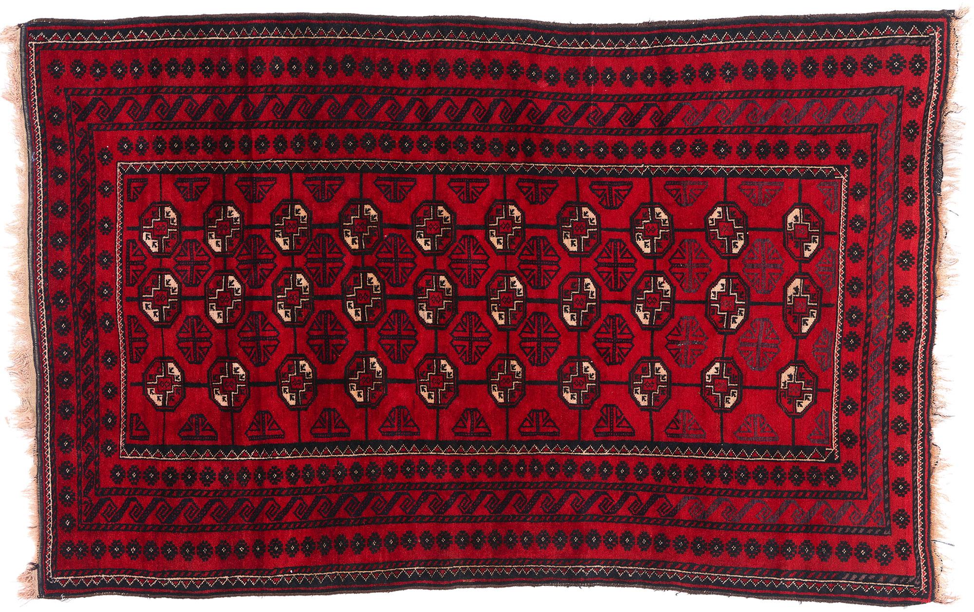 Antiker persischer Turkoman Tekke-Teppich im Stammesstil mit Stammesstil im Angebot 3