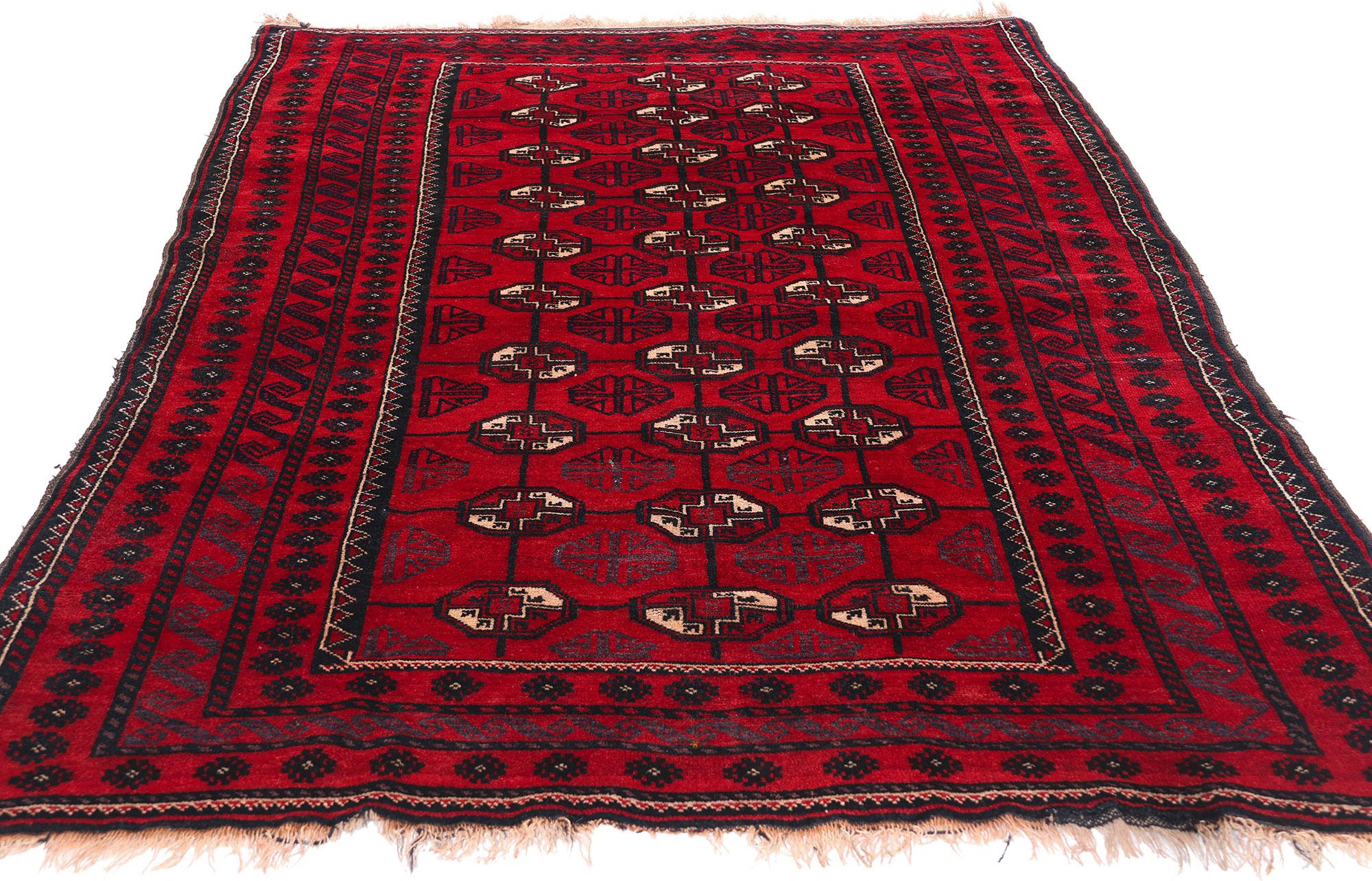 Antiker persischer Turkoman Tekke-Teppich im Stammesstil mit Stammesstil (Stammeskunst) im Angebot