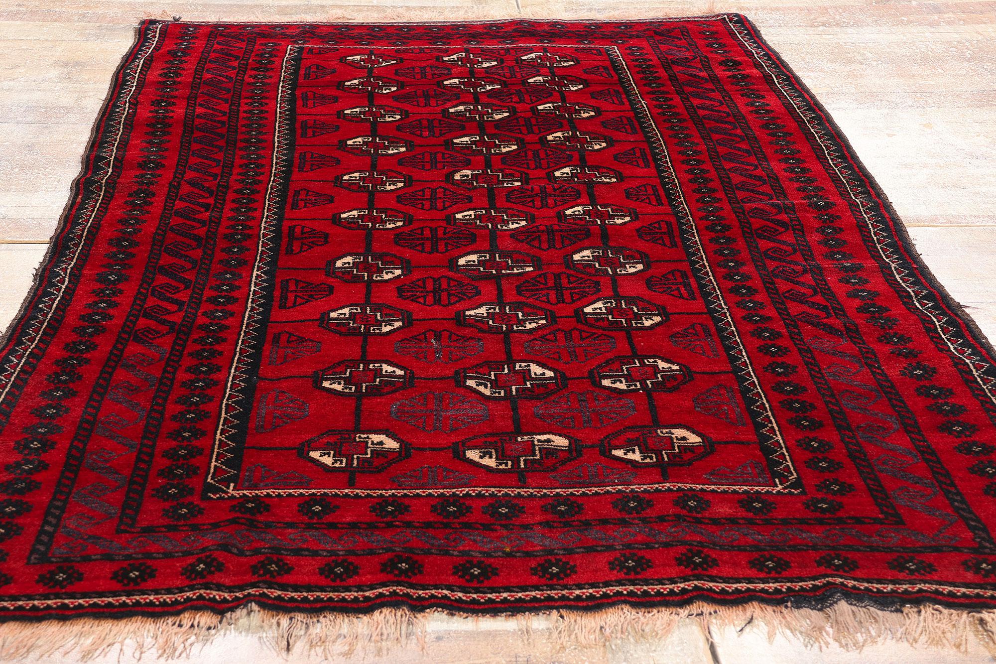 Antiker persischer Turkoman Tekke-Teppich im Stammesstil mit Stammesstil (Persisch) im Angebot