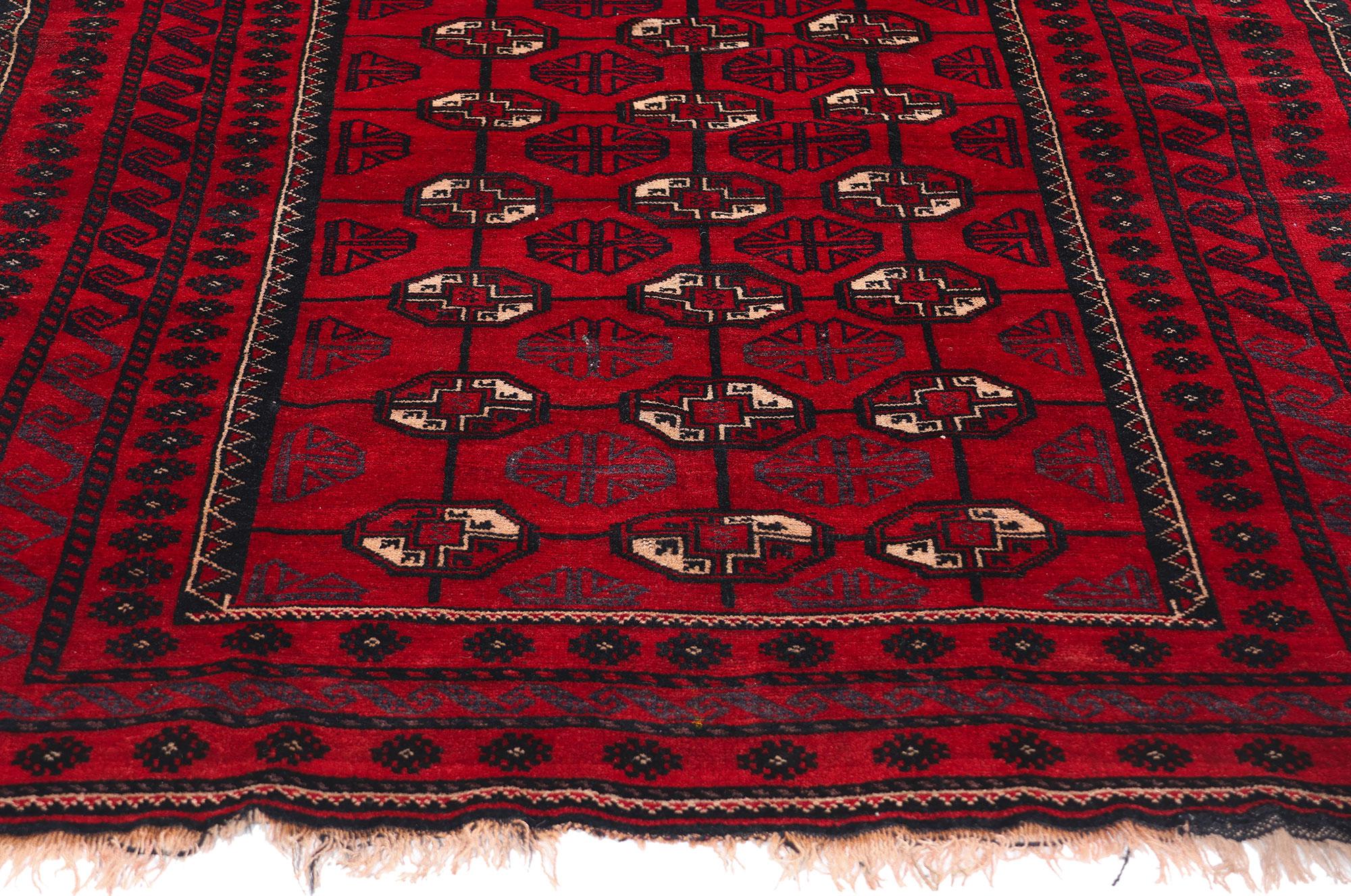 Antiker persischer Turkoman Tekke-Teppich im Stammesstil mit Stammesstil (Handgeknüpft) im Angebot