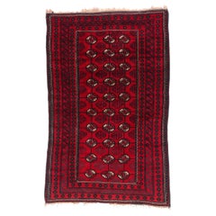 Antique Persian Turkoman Tekke Carpet with Tribal Style