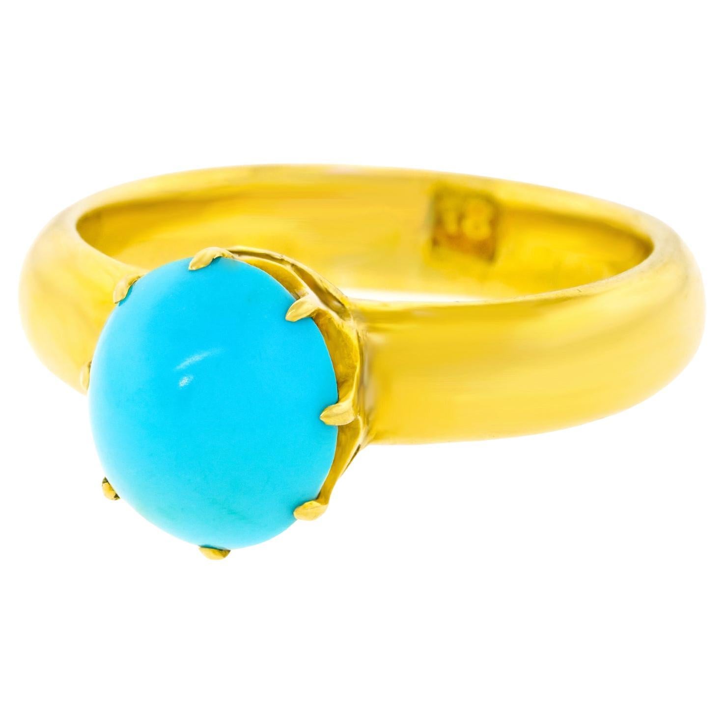 Antique Persian Turquoise-set Gold Ring