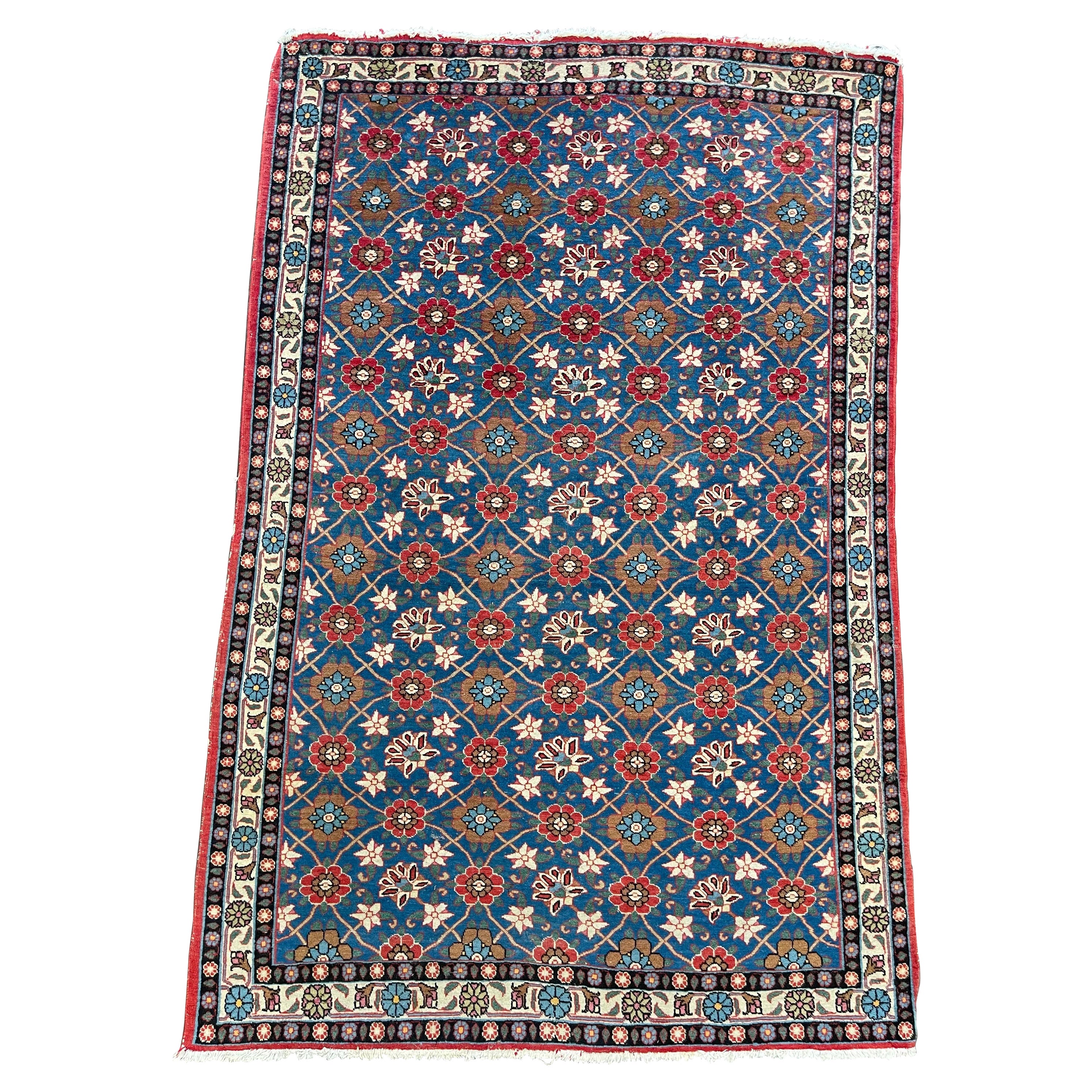 Antique Persian Varamin Rug circa 1930