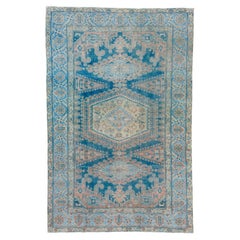 Antique Persian Veece Rug with Delicate Floral Design in Soft Blue