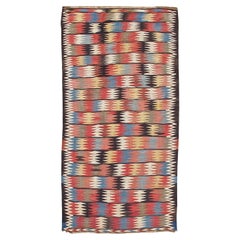 Tapis Kilim persan ancien Veramin, vers 1900