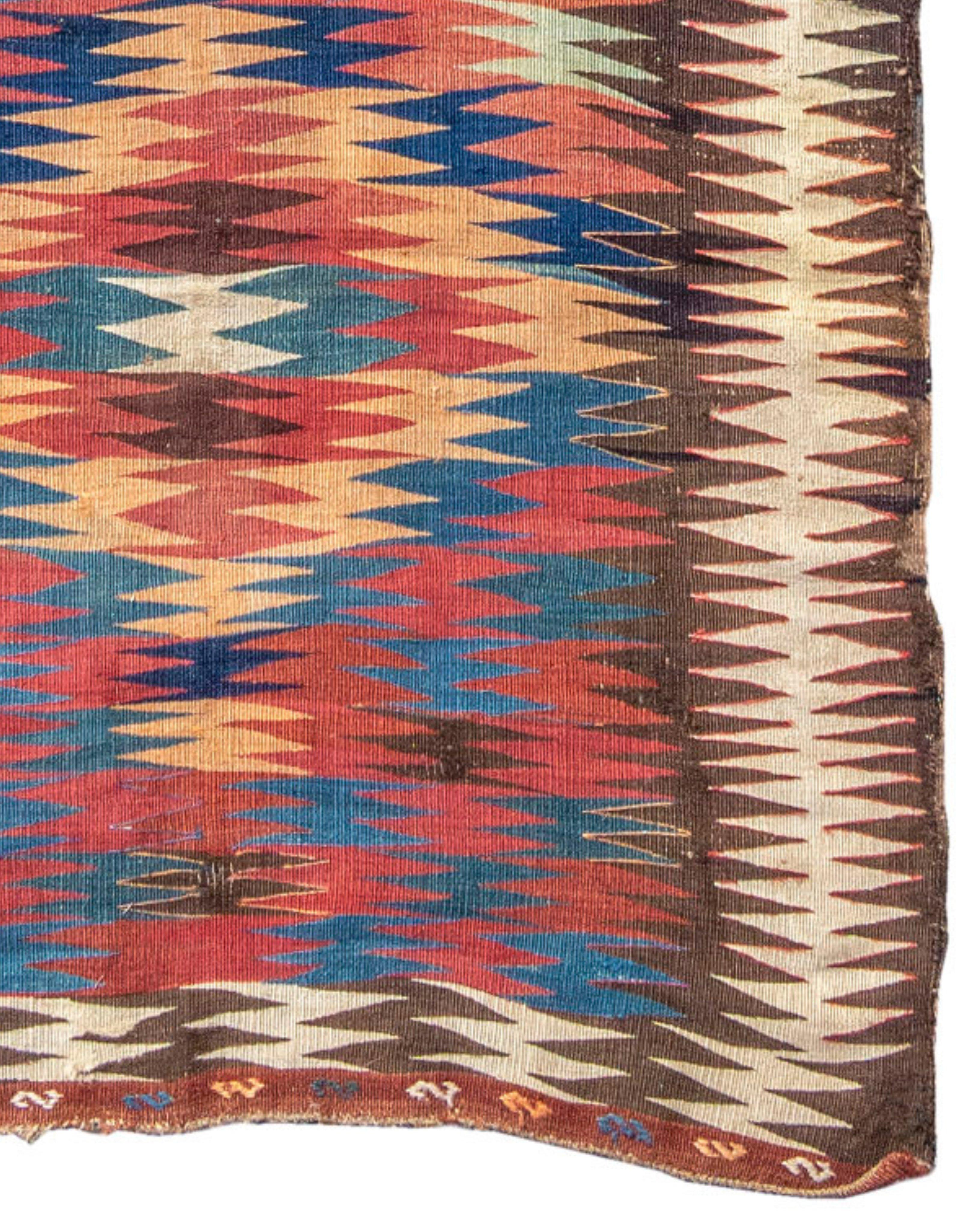 Antique Persian Veramin Kilim Rug, Late 19th Century For Sale 1