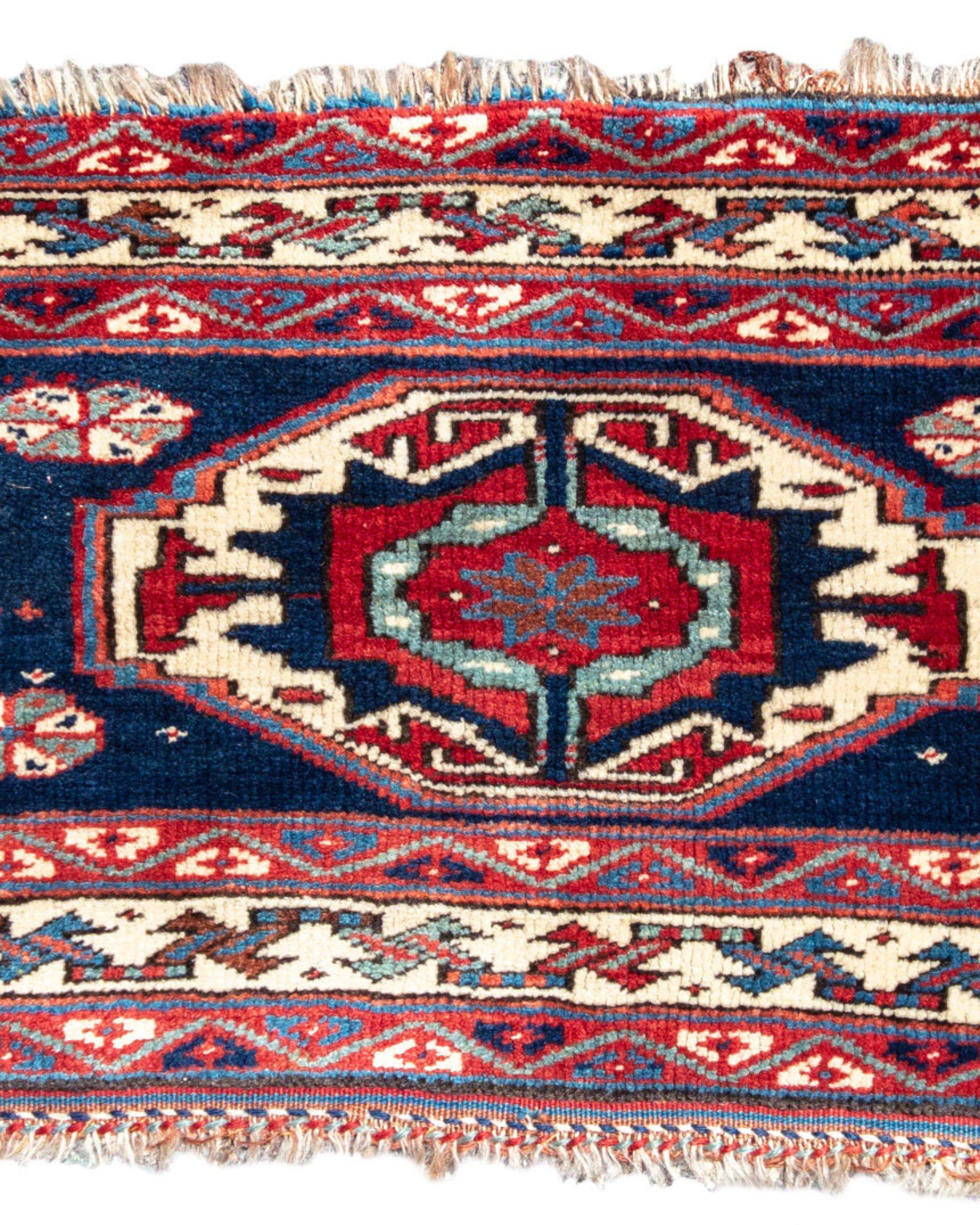 Hand-Knotted Antique Persian Veramin Torba Rug, 19th Century For Sale