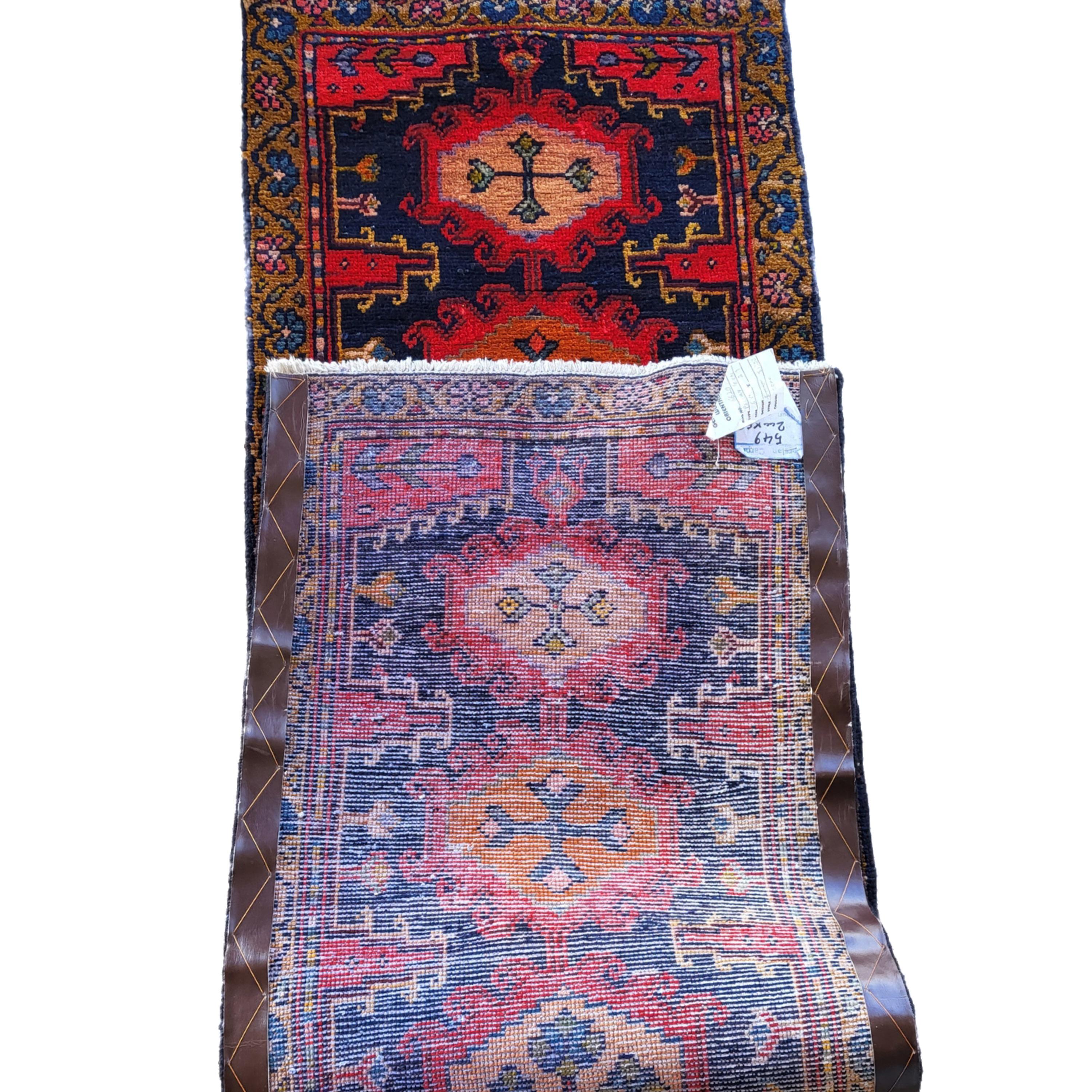 Flawless, 40's Persian Viss Runner

Handwoven in Viss area of Arak, Iran.

Featuring soft and plush Persian wool masterfully hand woven, by tribal persian natives.

This piece boasts a striking color selection. The bold design brings attention to