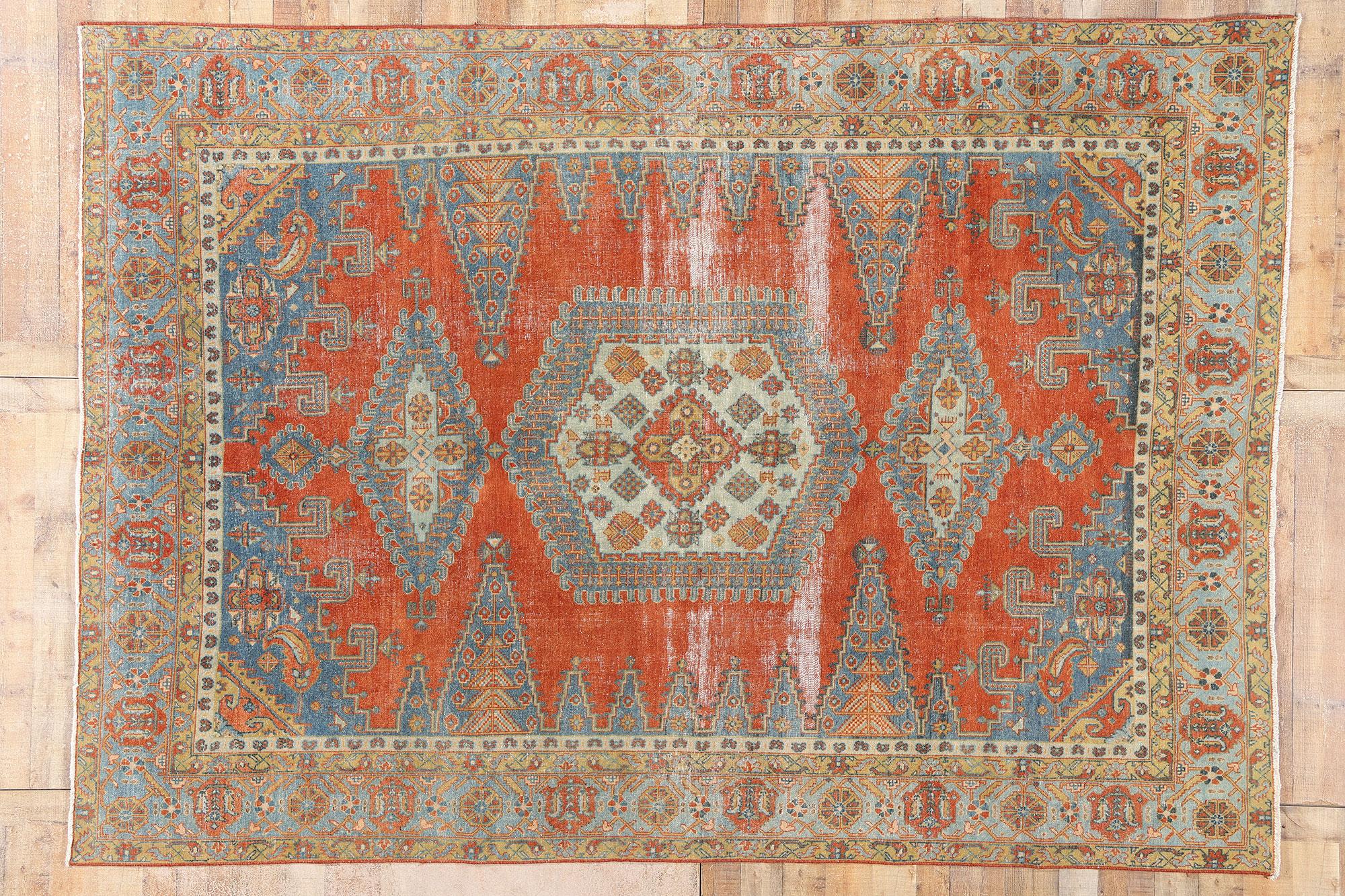 Tappeto tribale persiano Viss invecchiato del 1900 con stile moderno in vendita 7