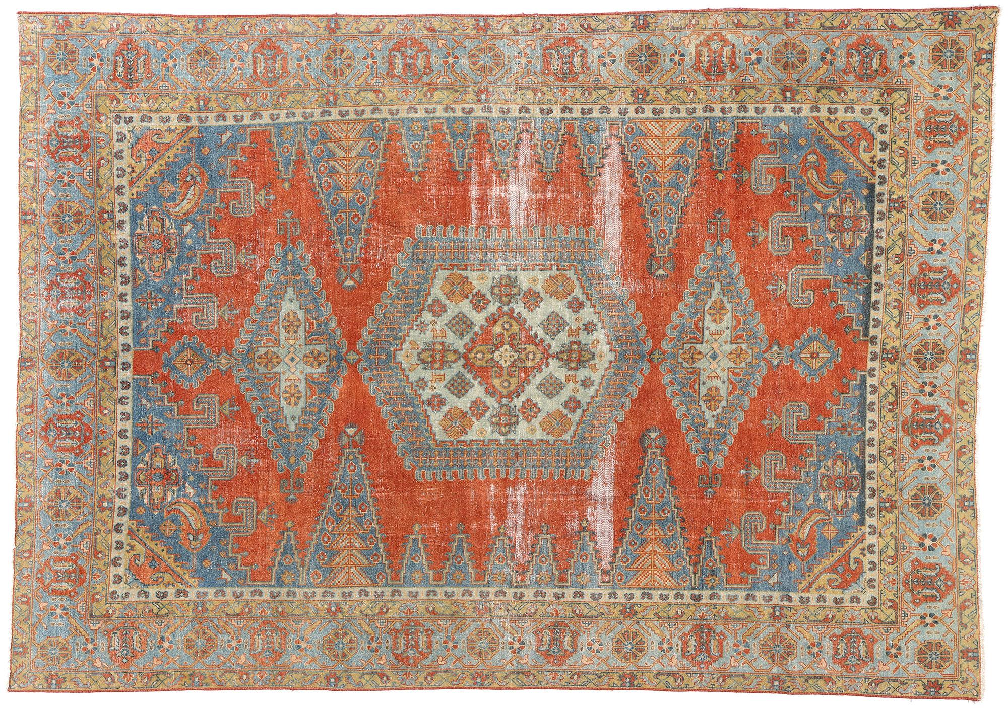 Tappeto tribale persiano Viss invecchiato del 1900 con stile moderno in vendita 9