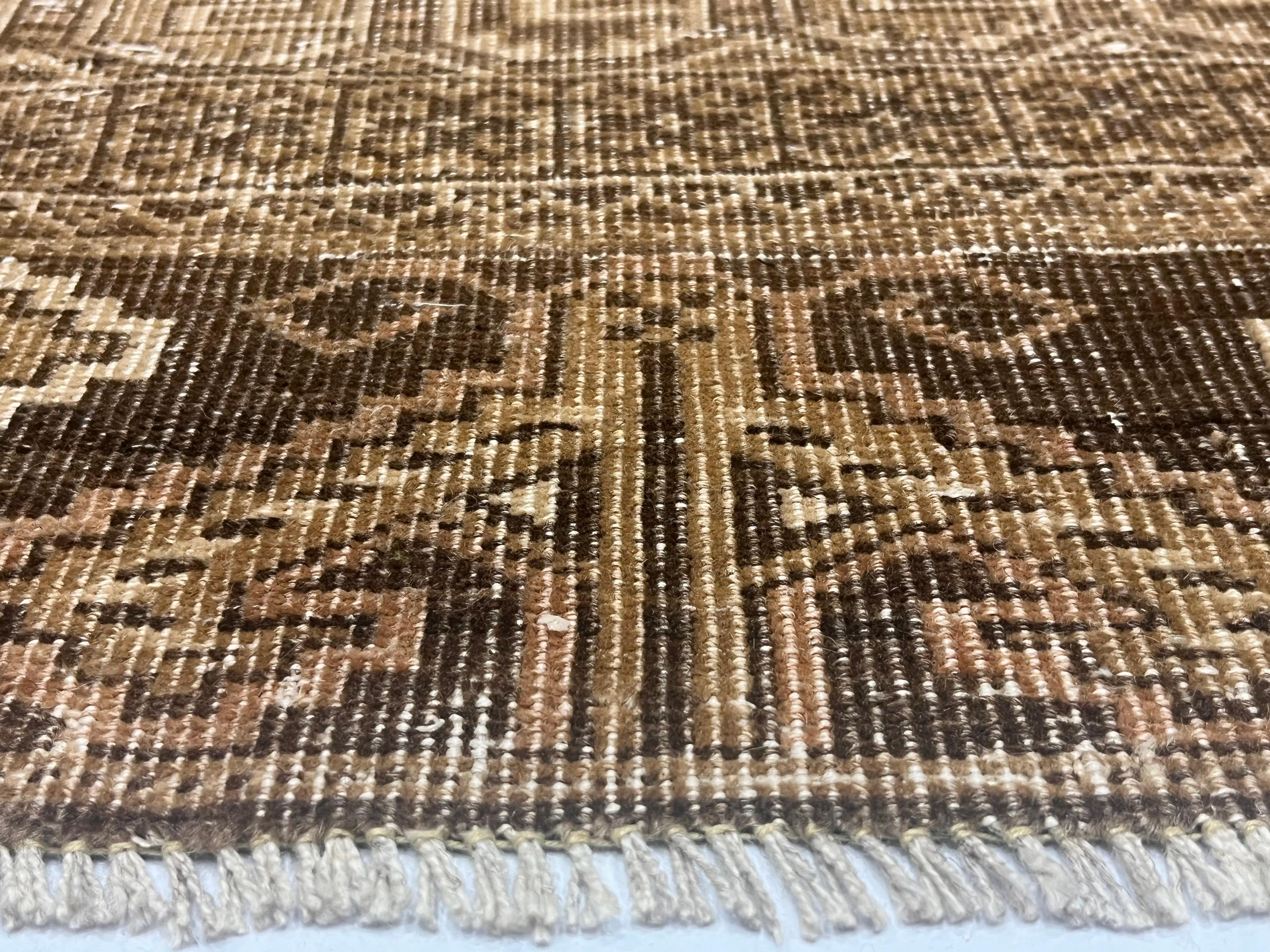 Wool Antique Persian Yamoud Rug 7'1