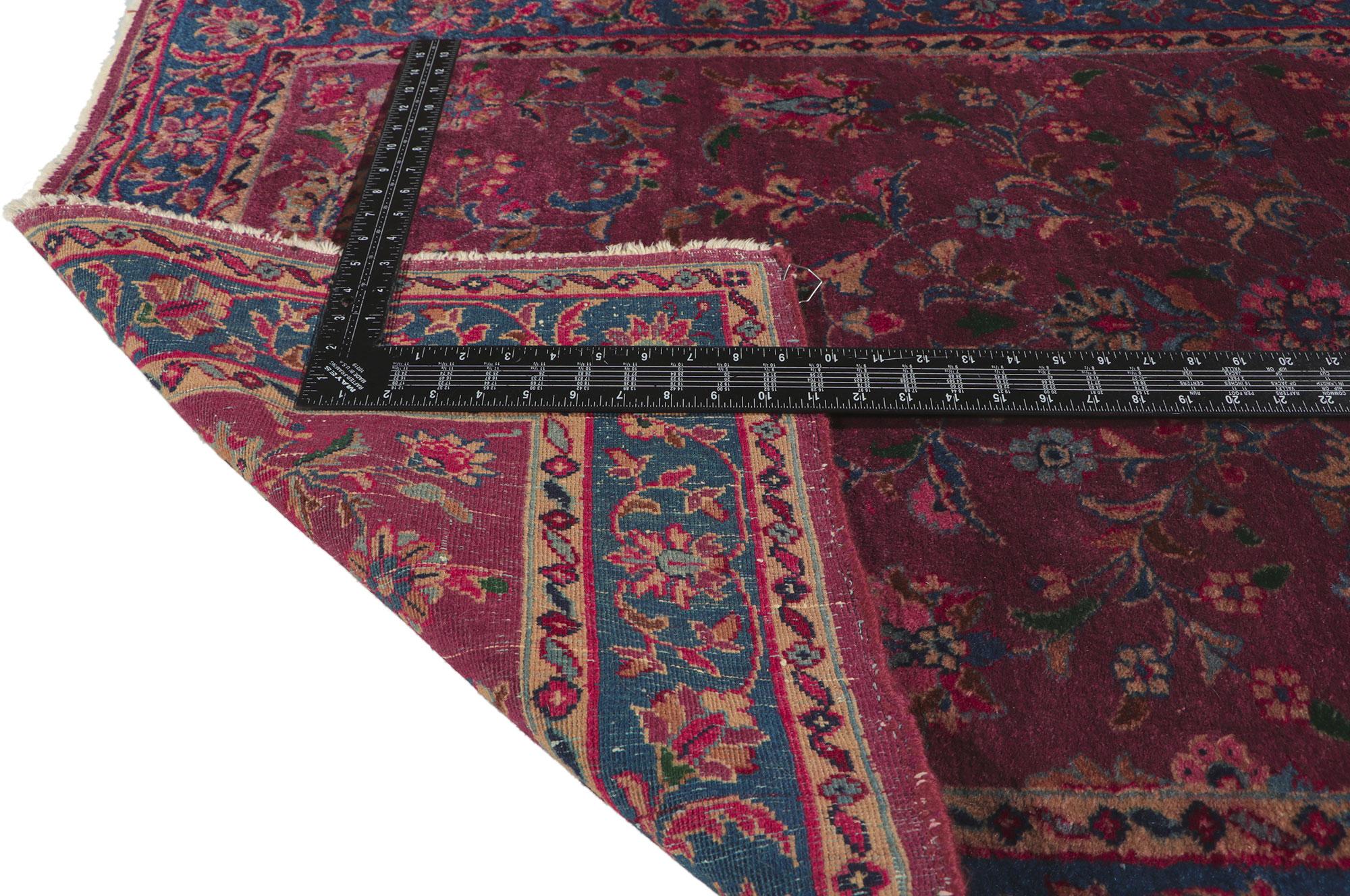 Noué à la main Antique tapis persan Yazd d'accentuation en vente