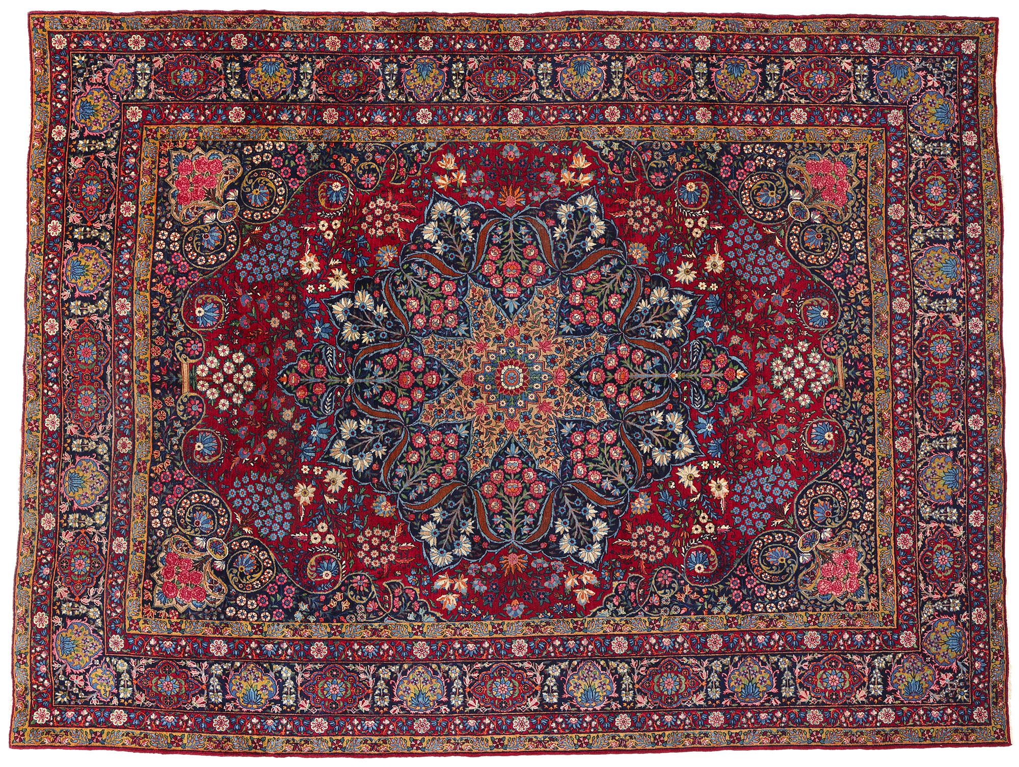 Antiker persischer Yazd-Teppich aus Yazd, 10'05 x 13'09 im Angebot 2