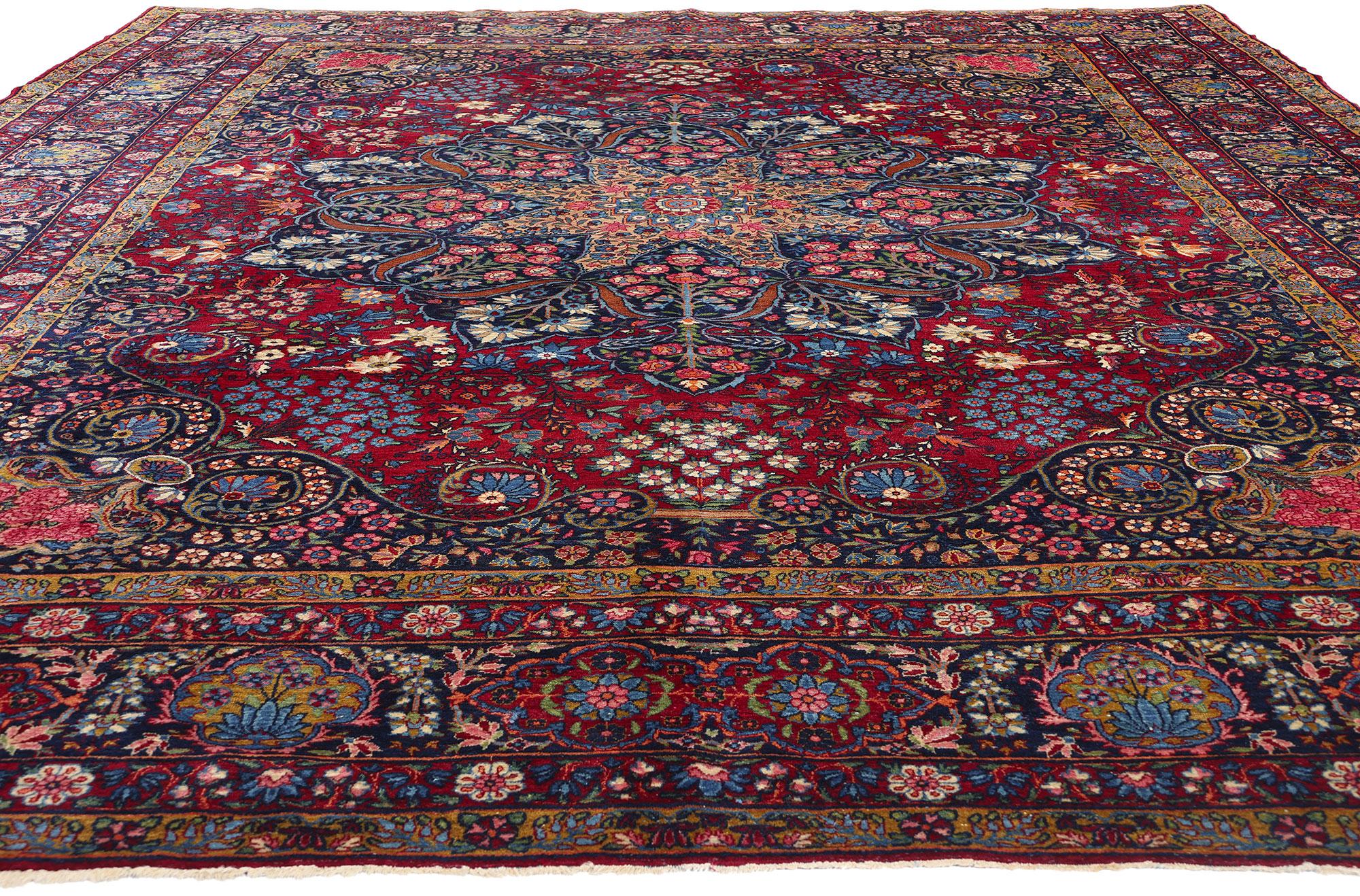 Antiker persischer Yazd-Teppich aus Yazd, 10'05 x 13'09 (Kirman) im Angebot