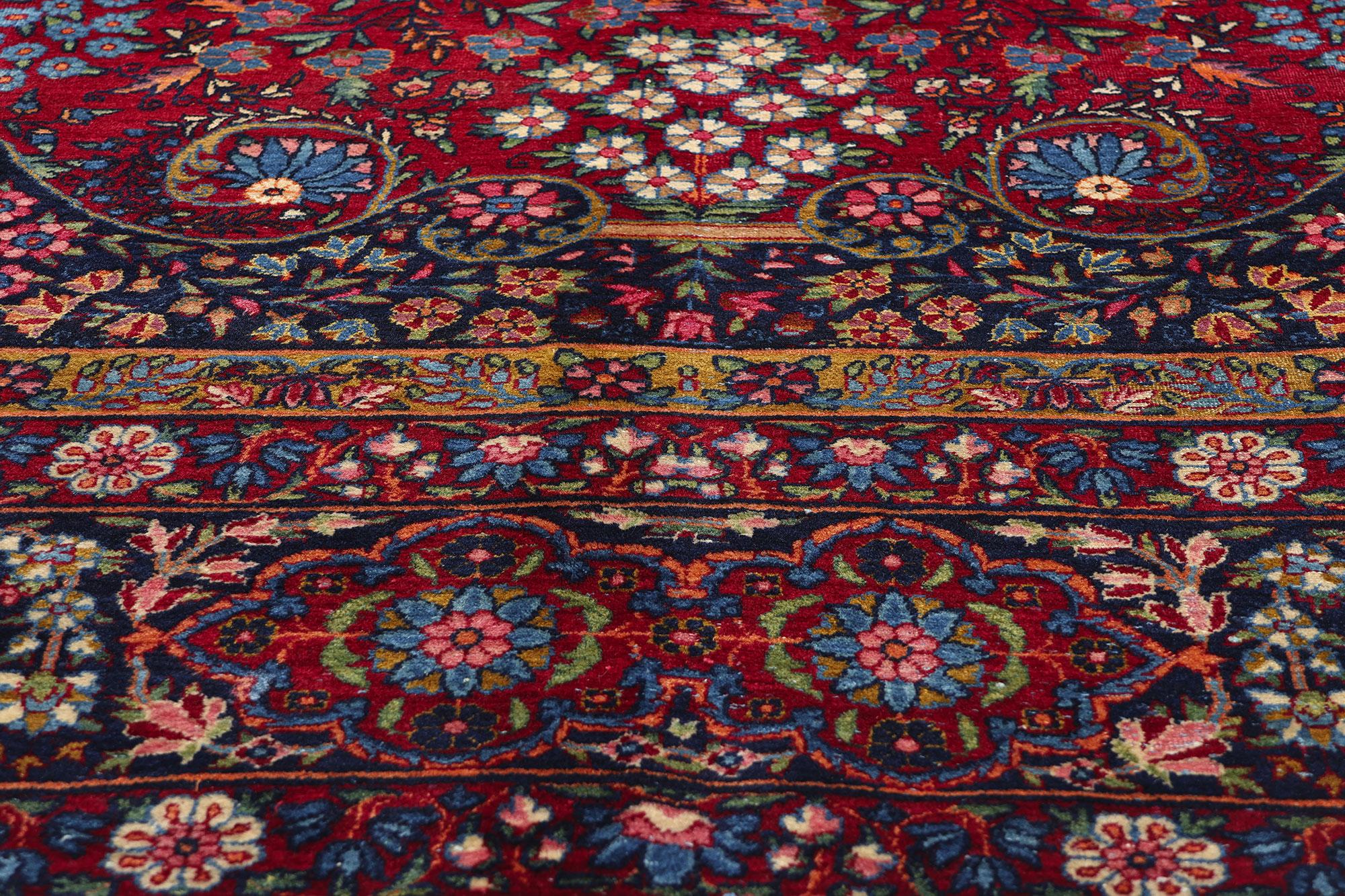 Antiker persischer Yazd-Teppich aus Yazd, 10'05 x 13'09 (Handgeknüpft) im Angebot