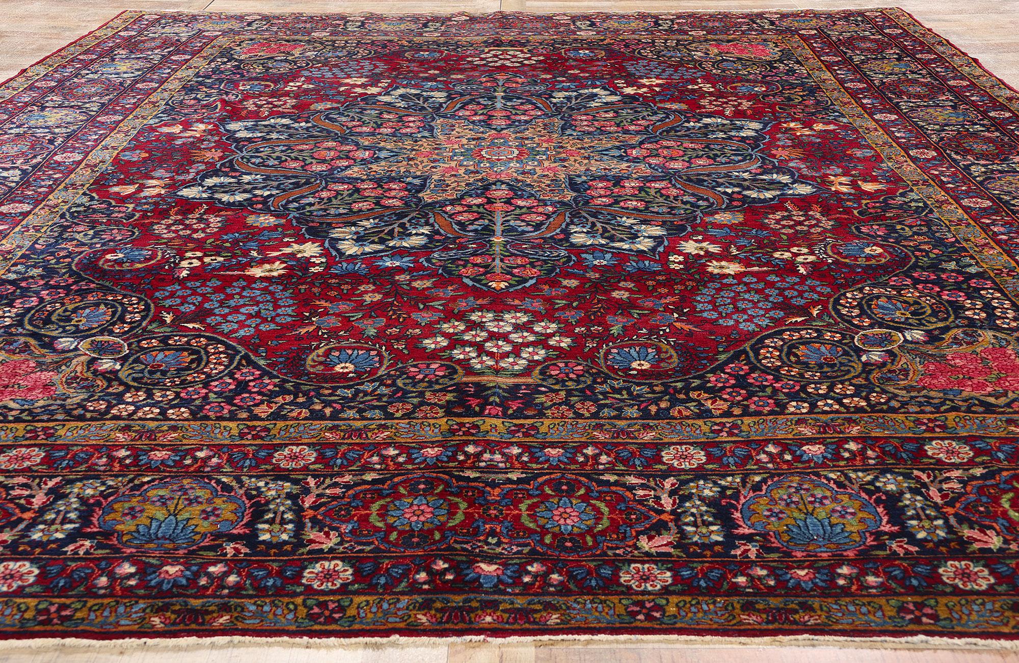 Antiker persischer Yazd-Teppich aus Yazd, 10'05 x 13'09 (Wolle) im Angebot