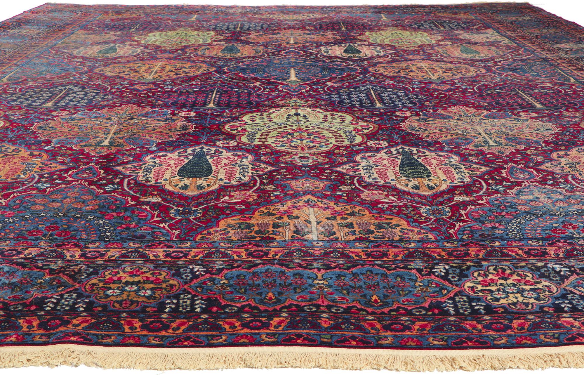 Victorian Antique Persian Yazd Rug For Sale