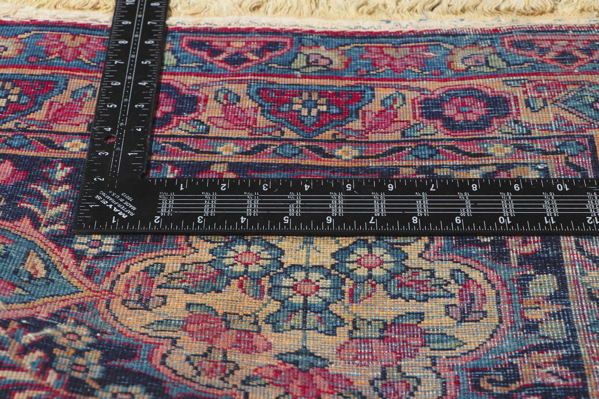 Wool Antique Persian Yazd Rug For Sale